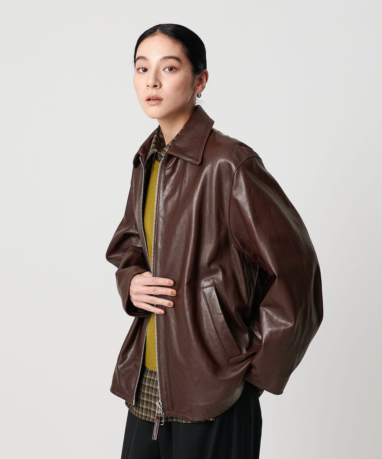 BEAUTY&YOUTH UNITED ARROWS｜シープレザー フロントジップ ジャケット