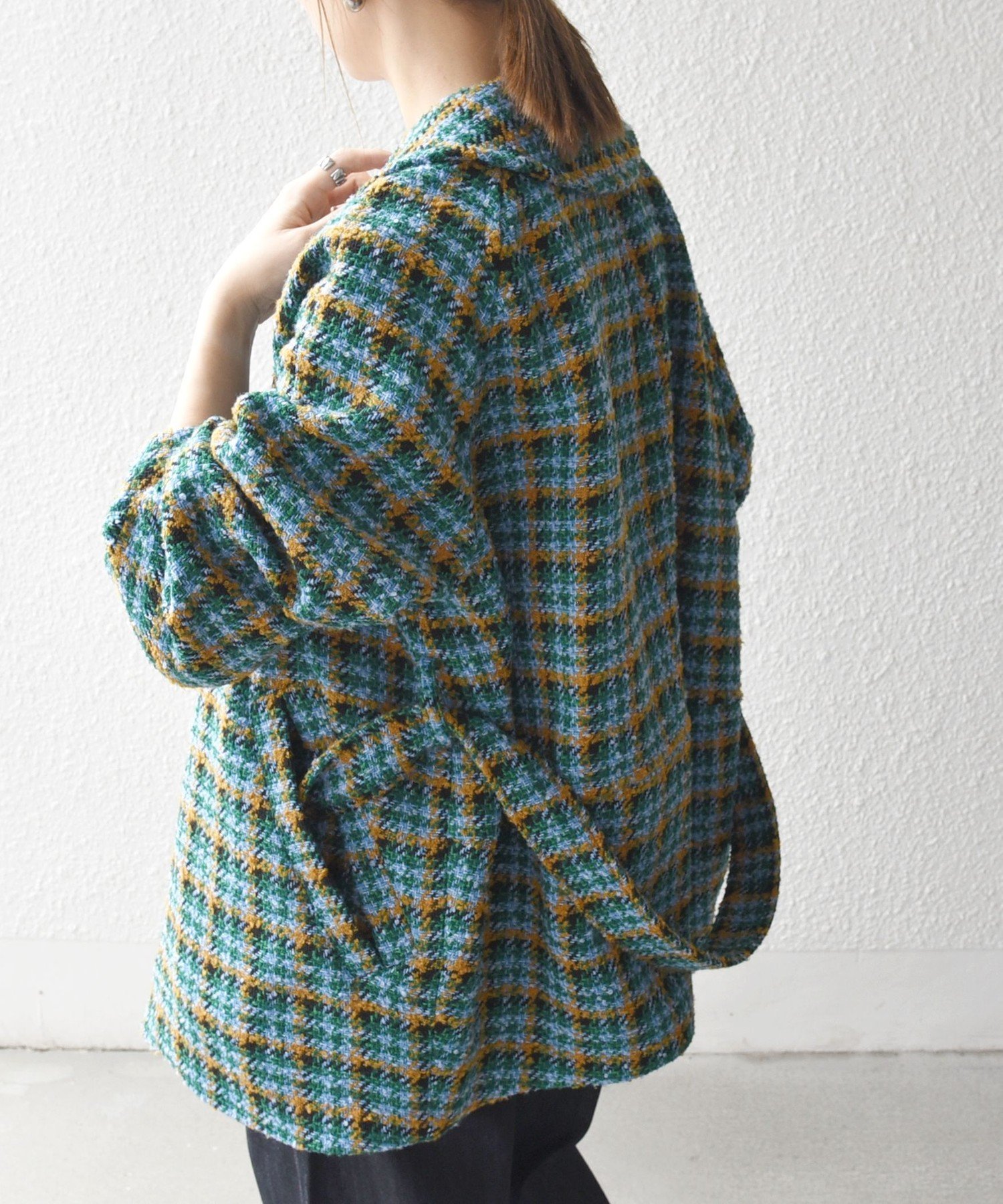 SHIPS｜SHIPS any: ブロック ツイード コクーン コート | Rakuten