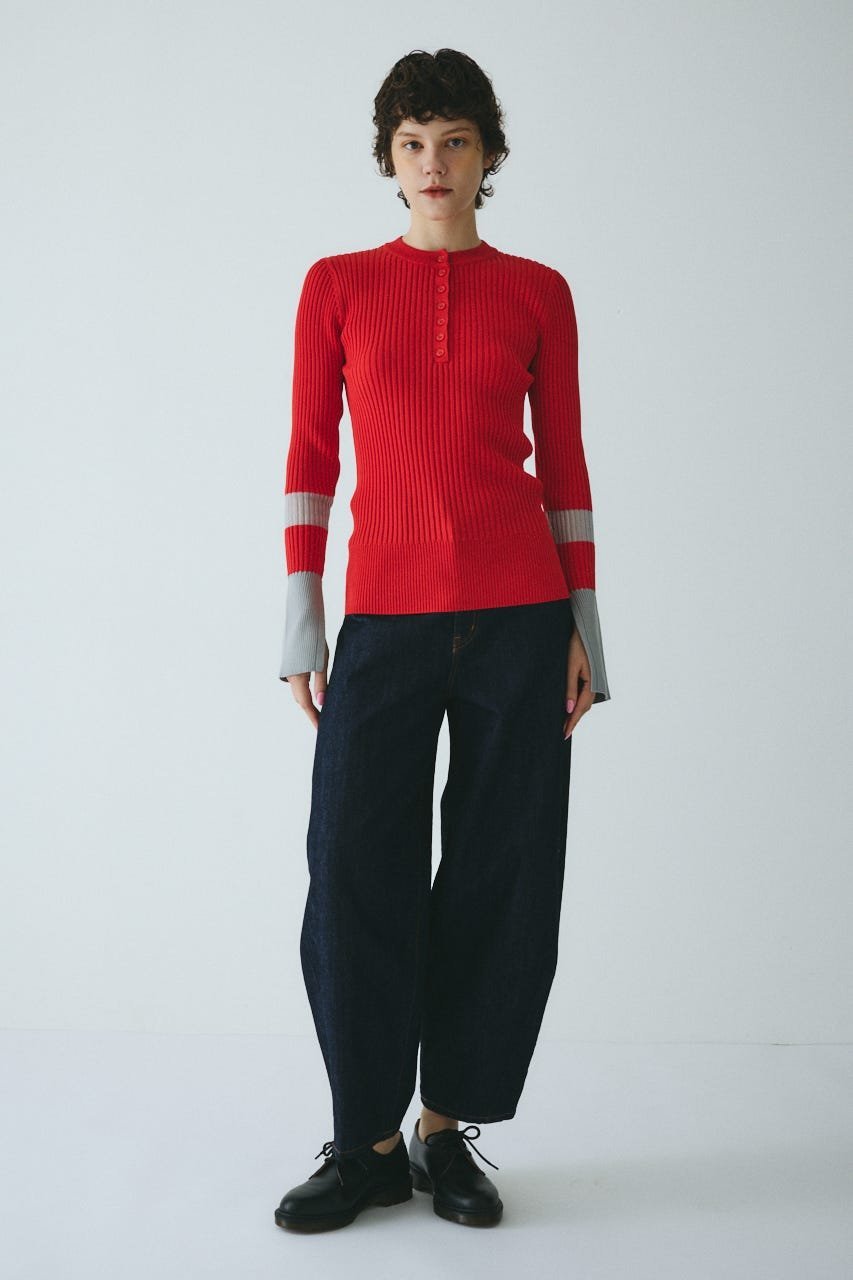 HeRIN.CYE｜Henley neck knit tops | Rakuten Fashion(楽天