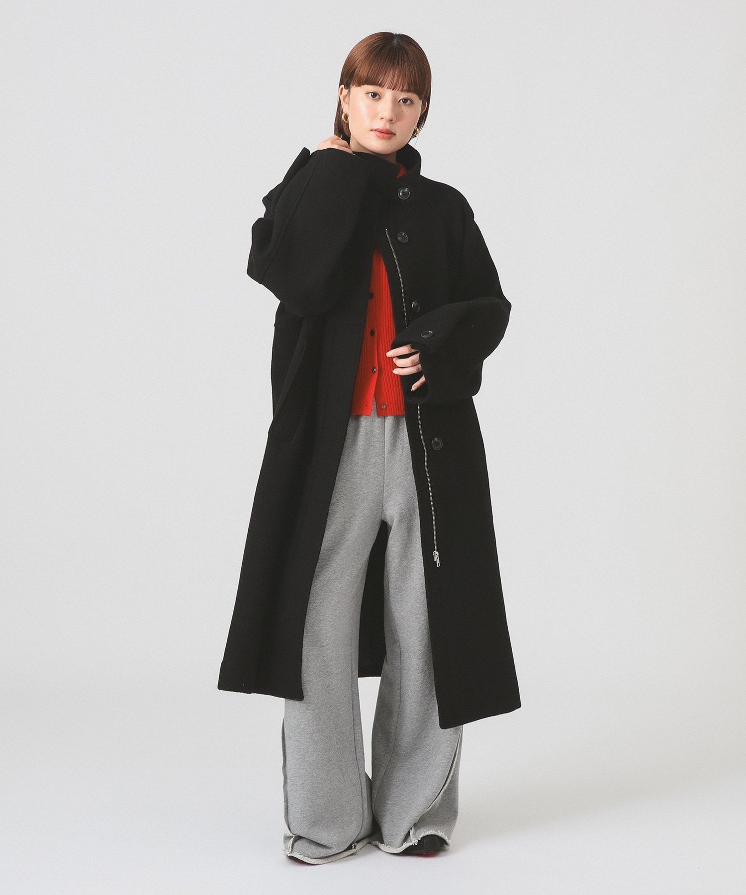 BEAMS WOMEN｜スタンドカラー シングル コート | Rakuten Fashion(楽天