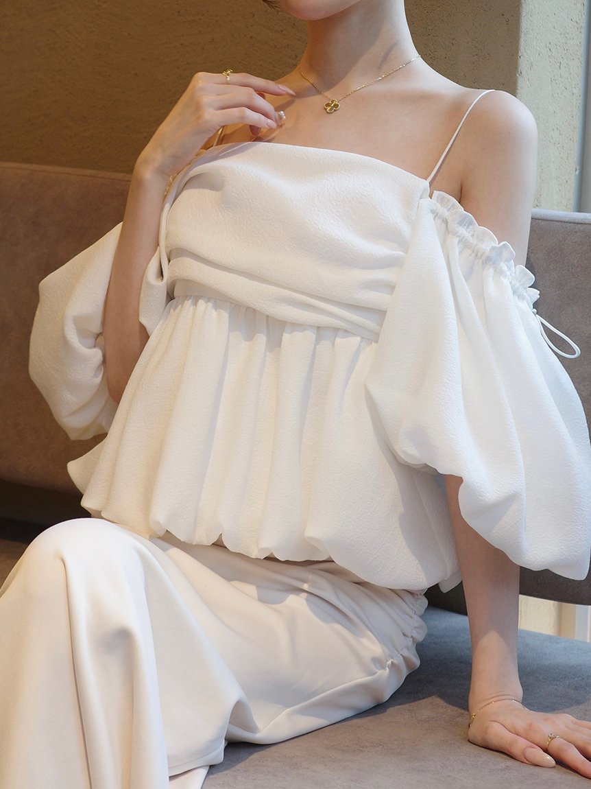 FRAY I.D｜3wayオフショルパフスリーブブラウス/ウォッシャブル