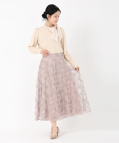 STRAWBERRY-FIELDS｜刺繍チュールフレアースカート | Rakuten Fashion