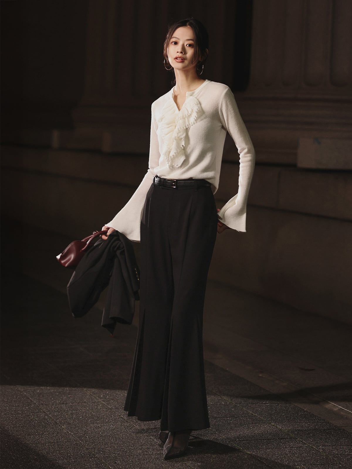 anuans｜カスケードフリルニットトップス | Rakuten Fashion(楽天