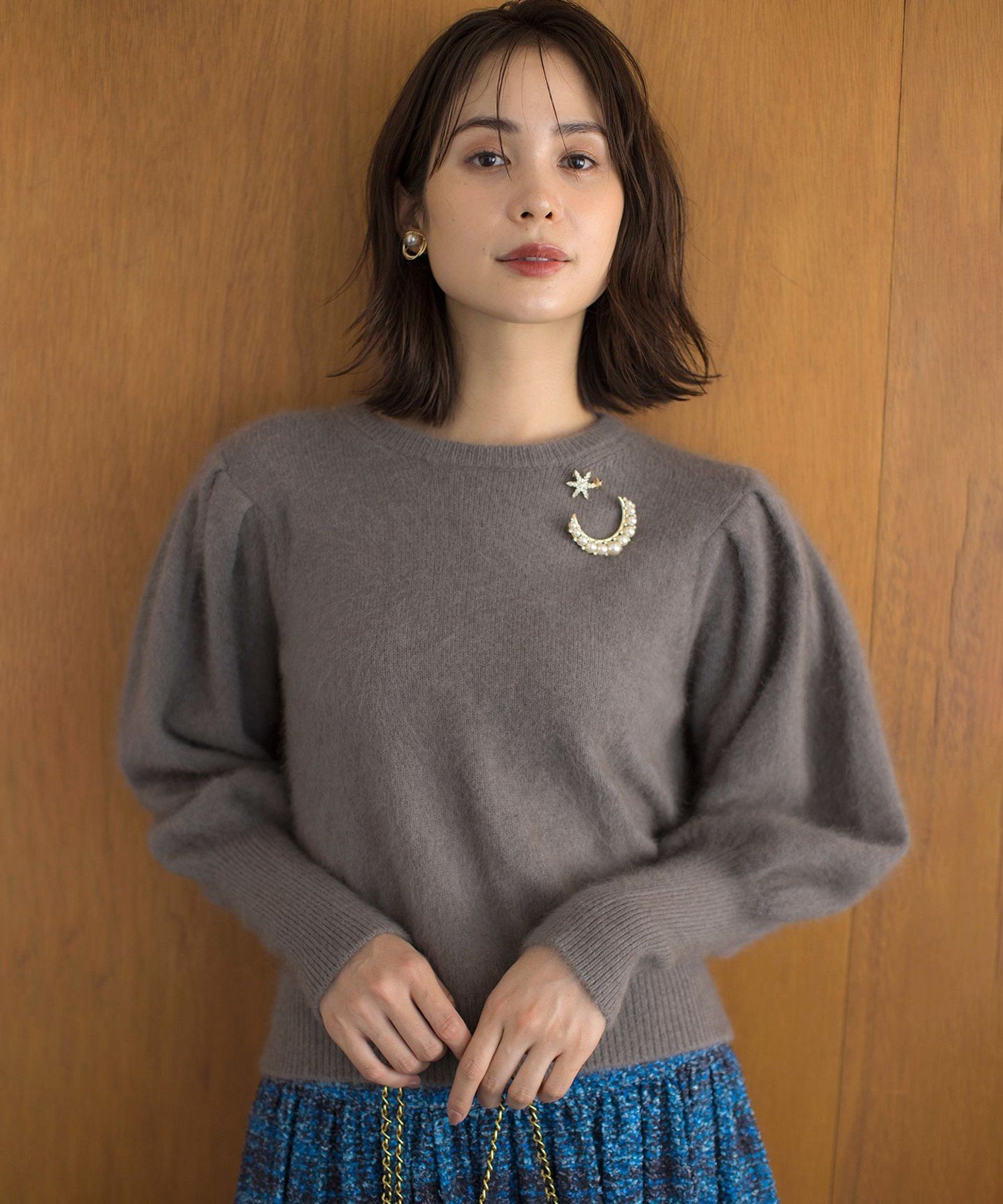 組曲｜【WEB限定】フラッフィーファー パフスリーブニット | Rakuten