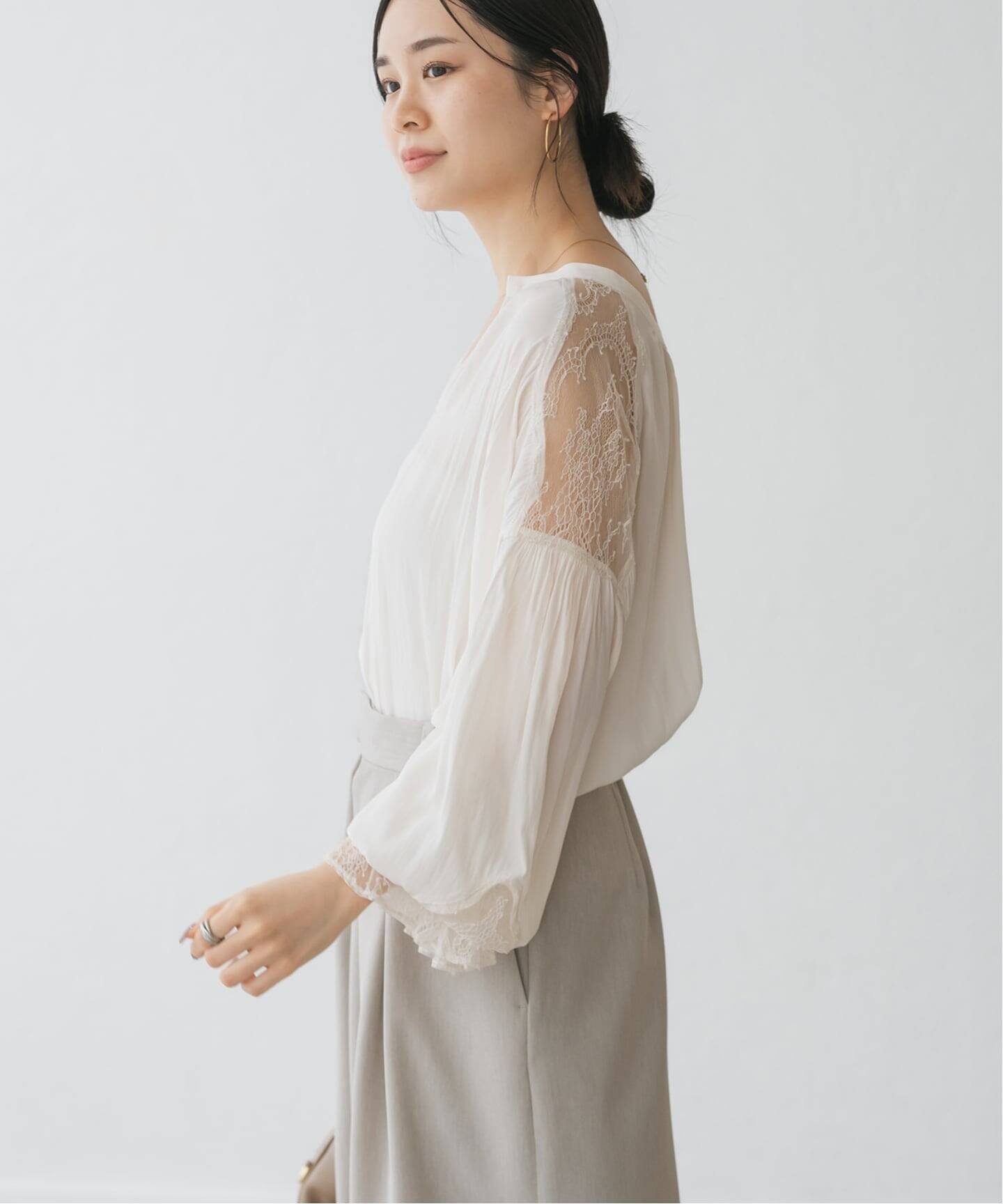 NOBLE｜レーストリミングフリルカフスブラウス | Rakuten Fashion(楽天