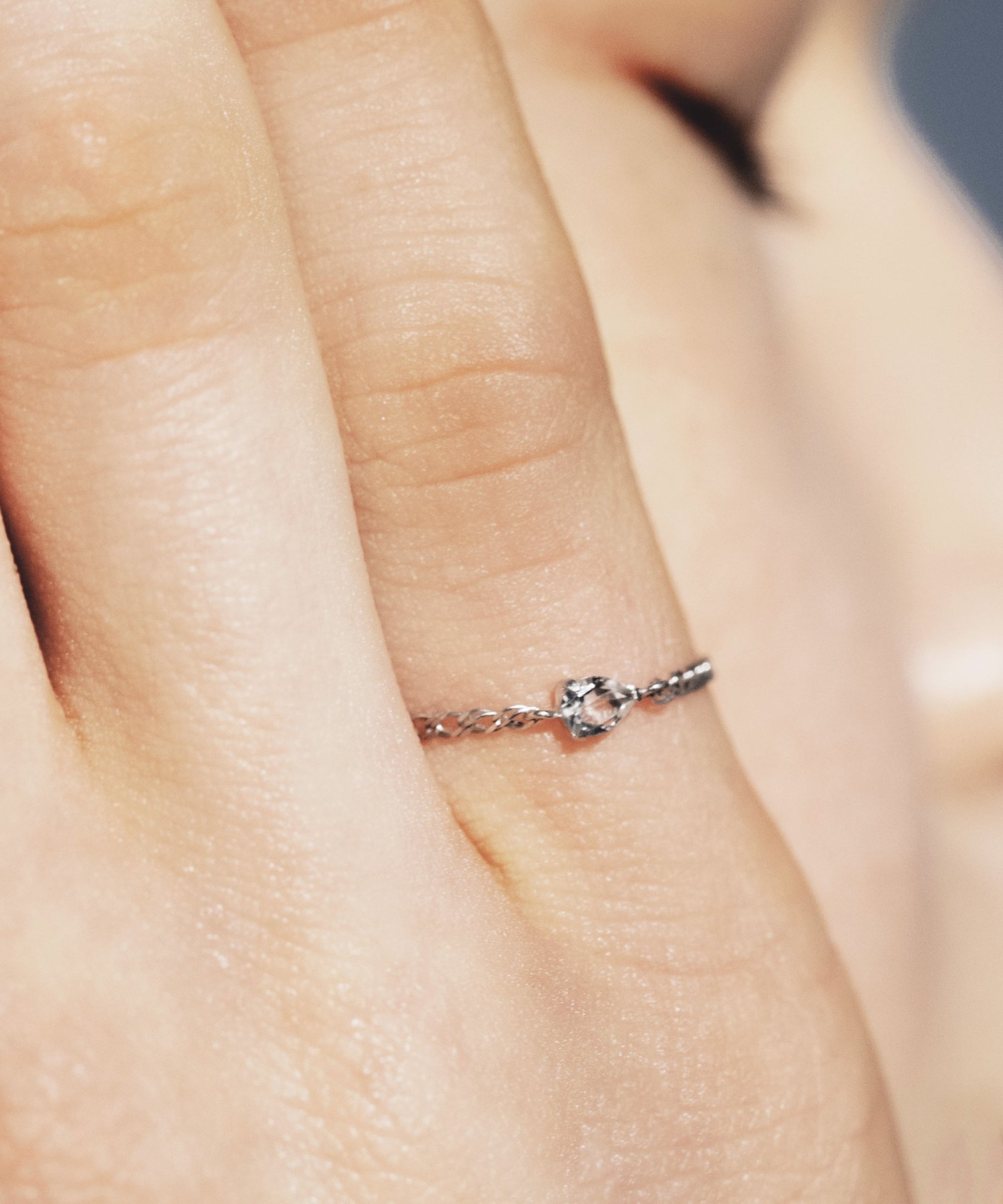 SETUP7｜les bon bon/float chain ring white gold フロート チェーン