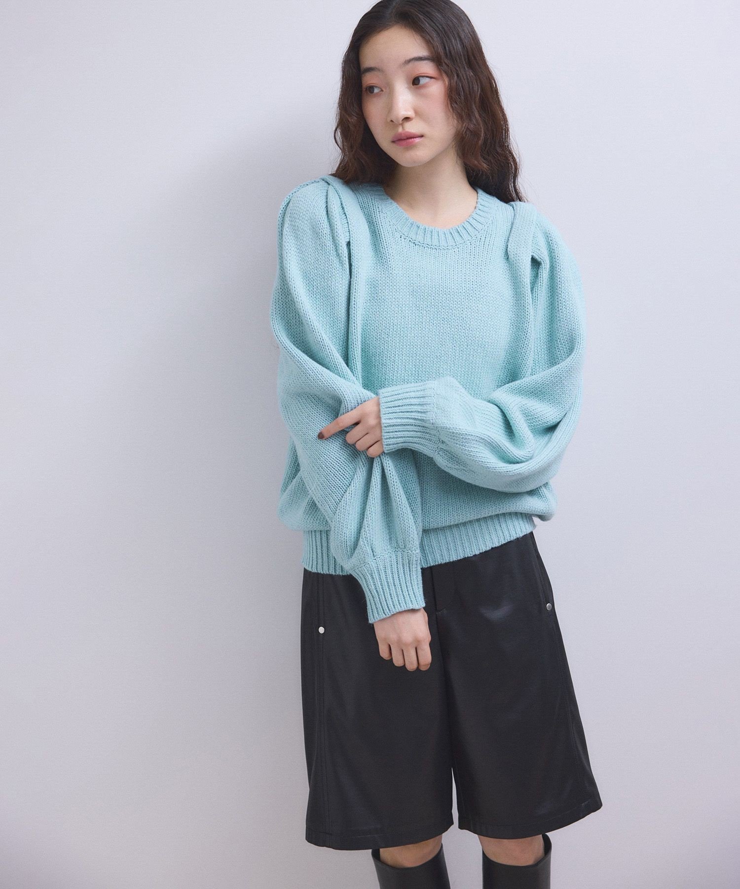 ADAM ET ROPE'｜【WEB限定】ショルダータックニットプルオーバー