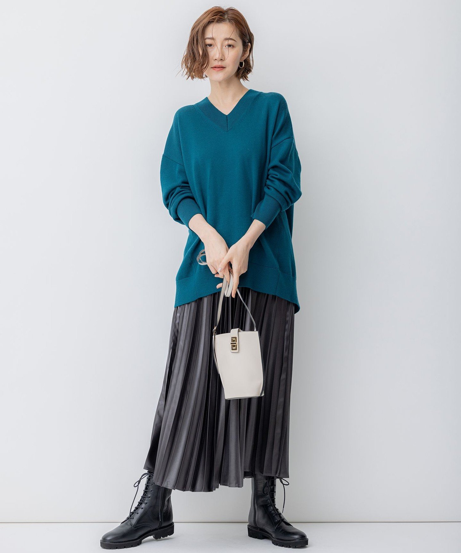 23区｜【洗える】レザーライク プリーツスカート | Rakuten Fashion