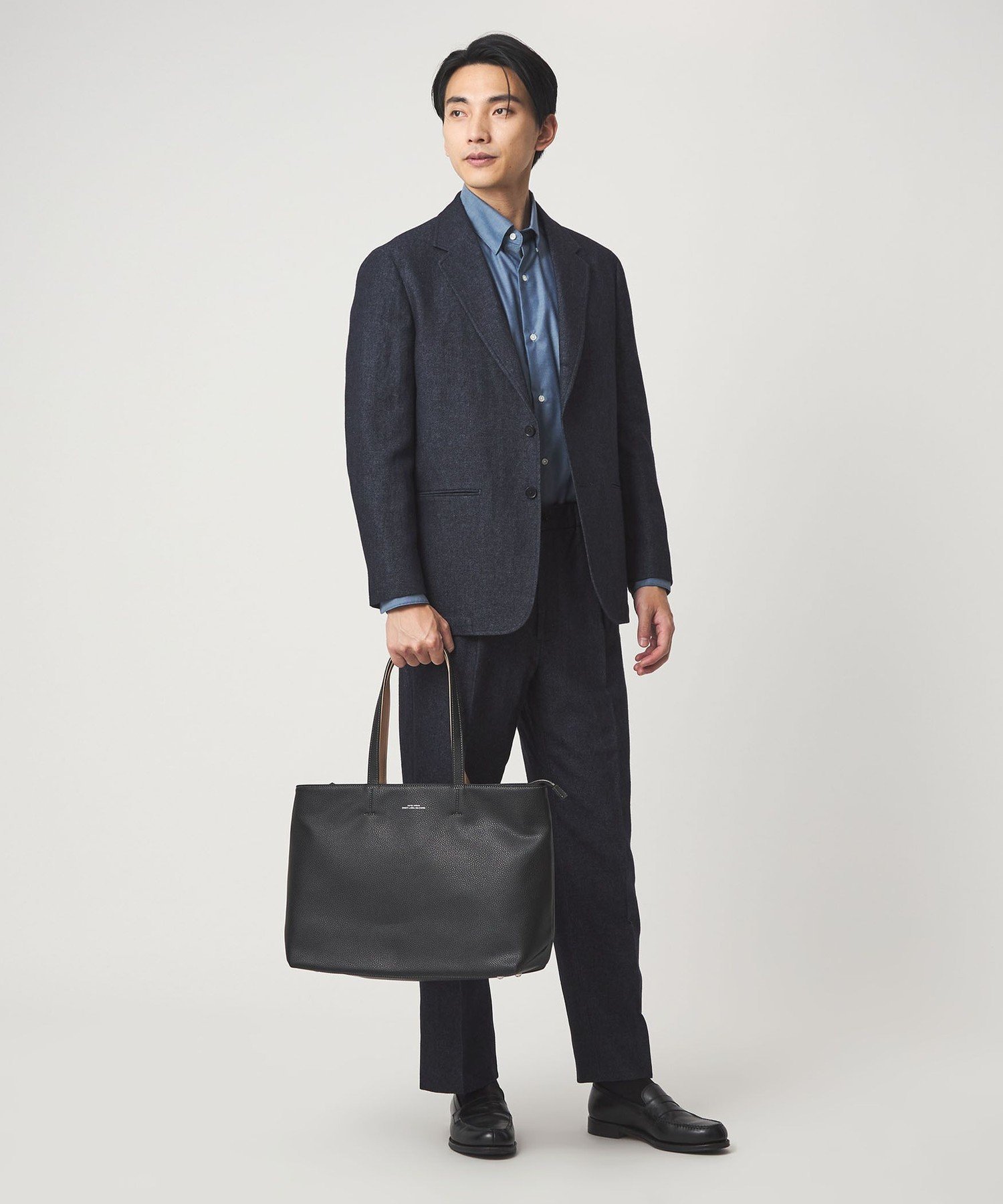 UNITED ARROWS green label relaxing｜シボ レザーライク ジップ