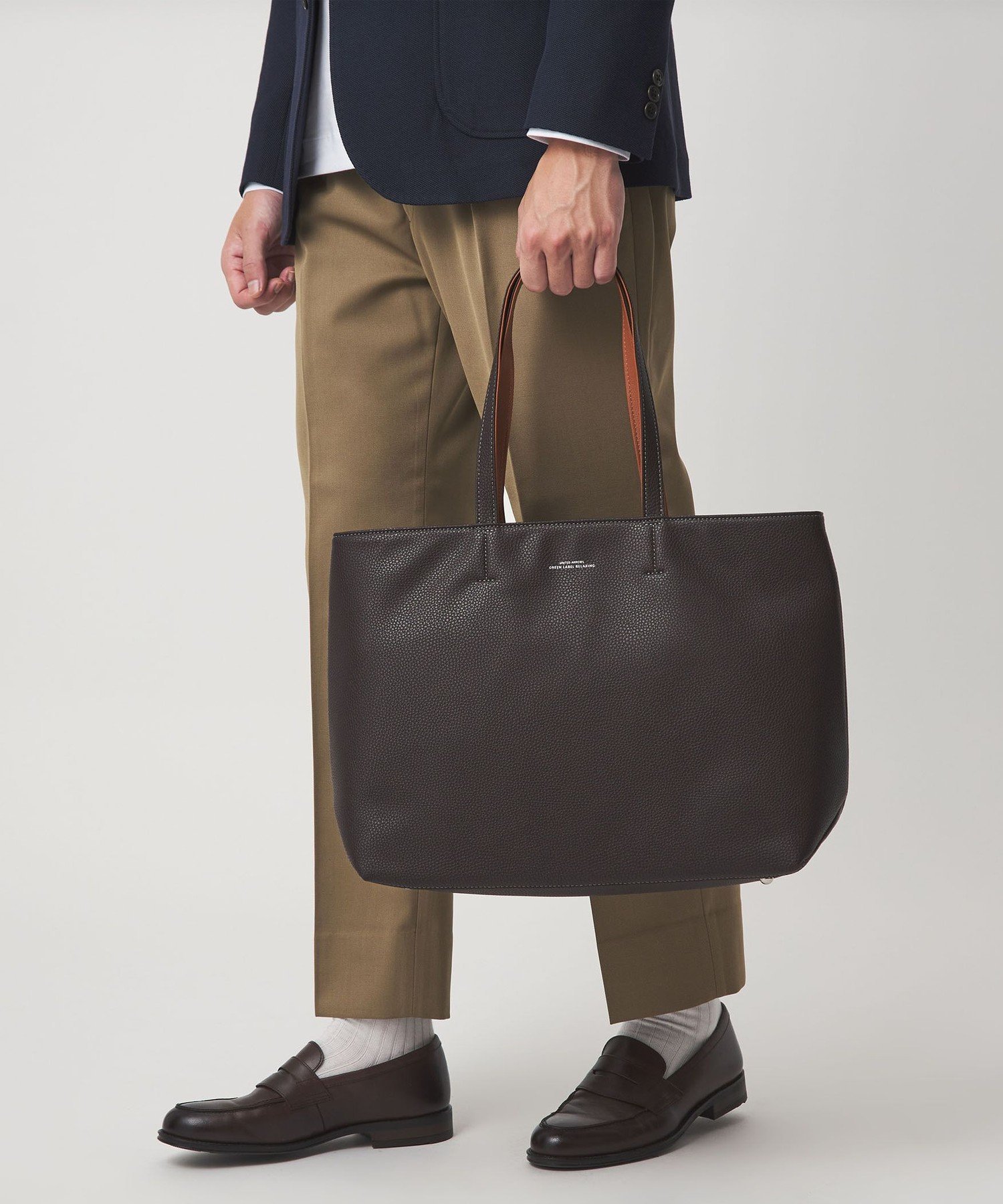 UNITED ARROWS green label relaxing｜シボ レザーライク ジップ