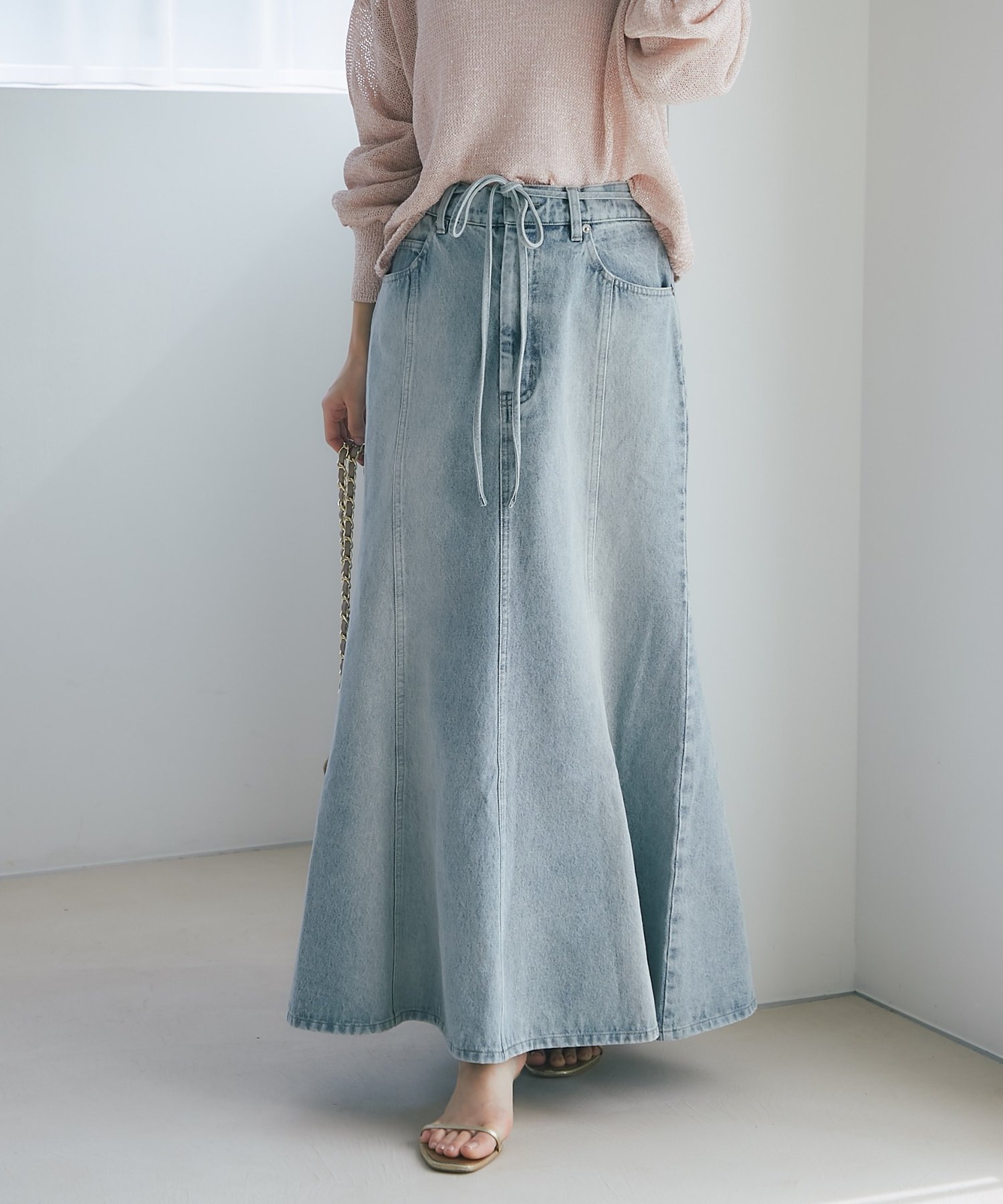 La boutique BonBon｜【今すぐお届け!・美シルエット】リボンデニム