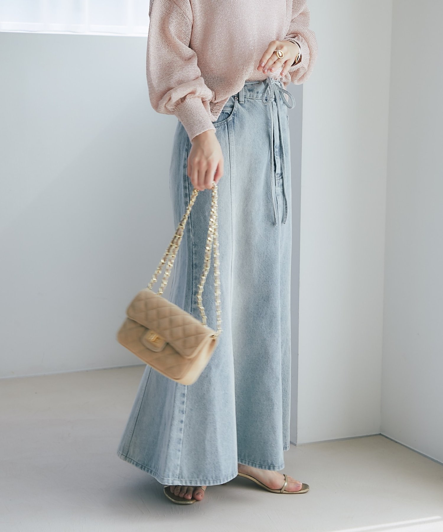 La boutique BonBon｜【今すぐお届け!・美シルエット】リボンデニム