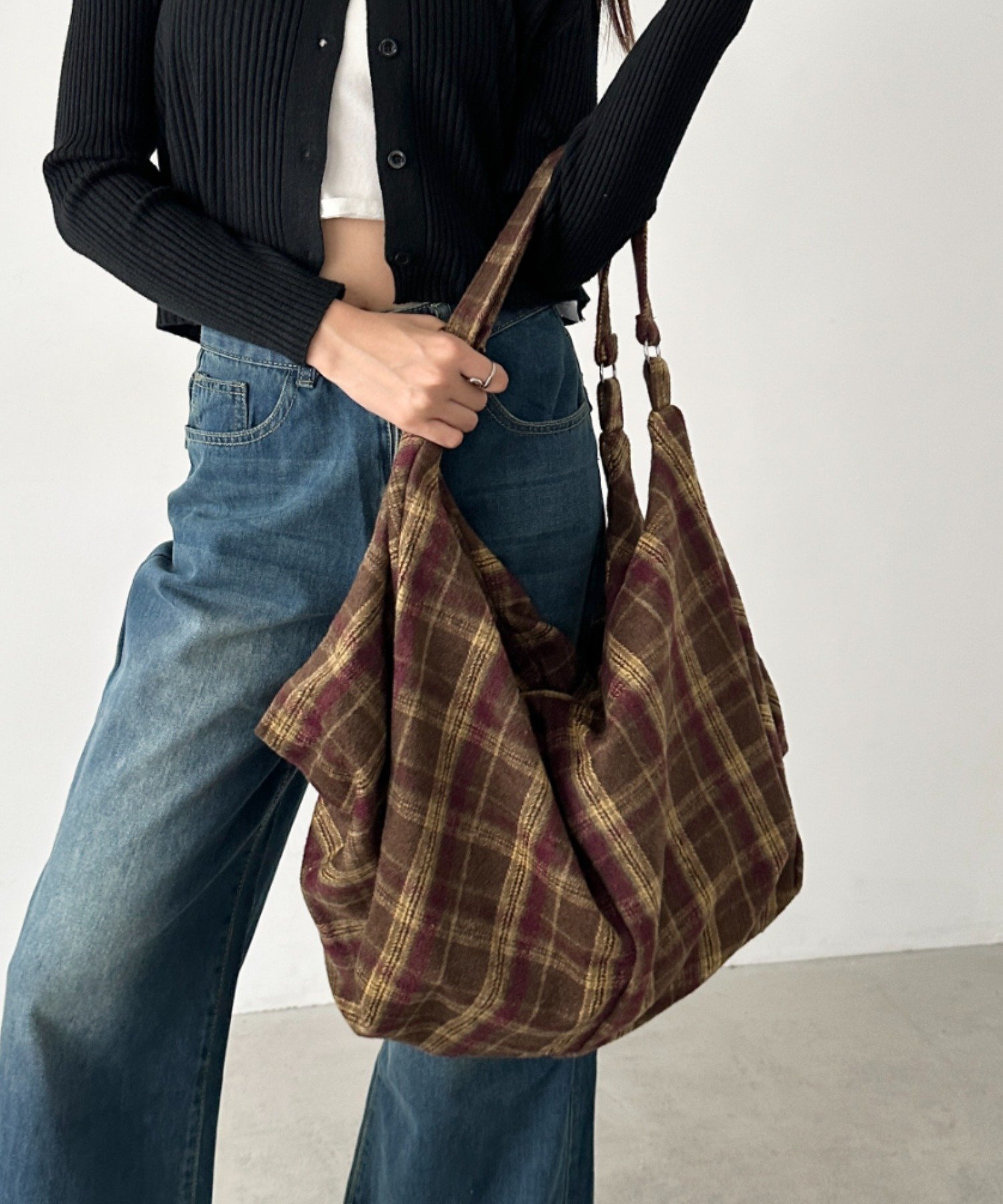 Outfitter lab｜大容量チェックショルダーバッグ | Rakuten Fashion