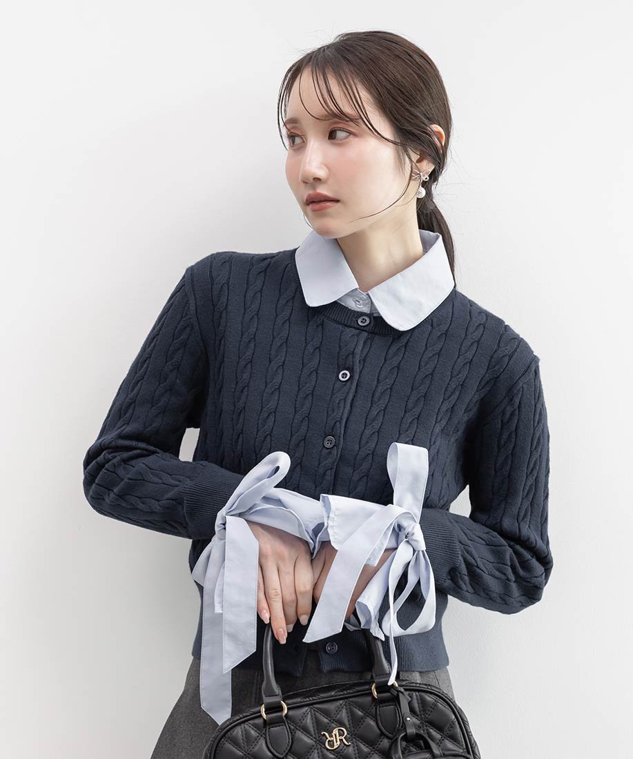 RANDA｜2WAY シャツドッキングレイヤードニット | Rakuten Fashion