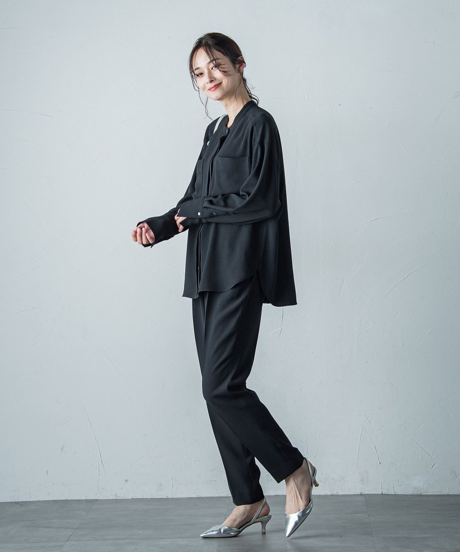 LAUTREAMONT｜ジョーゼットテーパードパンツ≪洗濯機で洗える