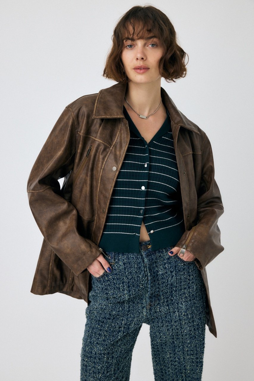 moussy｜AGED F/LEATHER MIDDLE ジャケット | Rakuten Fashion(楽天