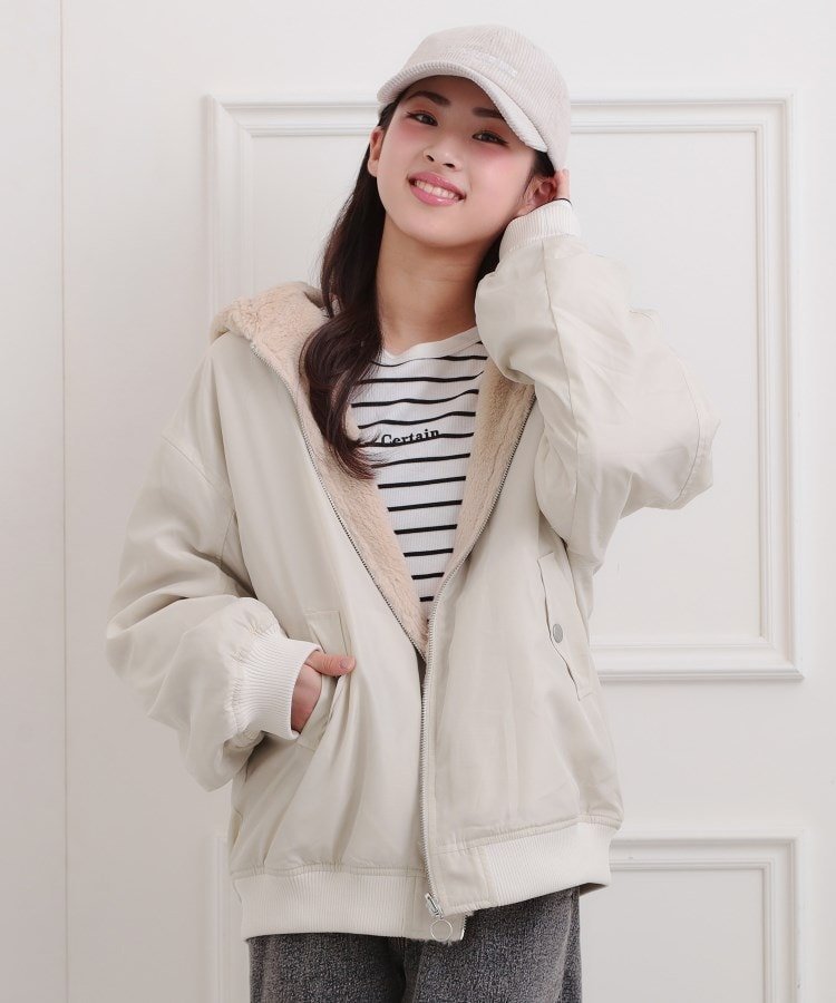 PINK-latte｜リバーシブルフェイクファーブルゾン | Rakuten Fashion