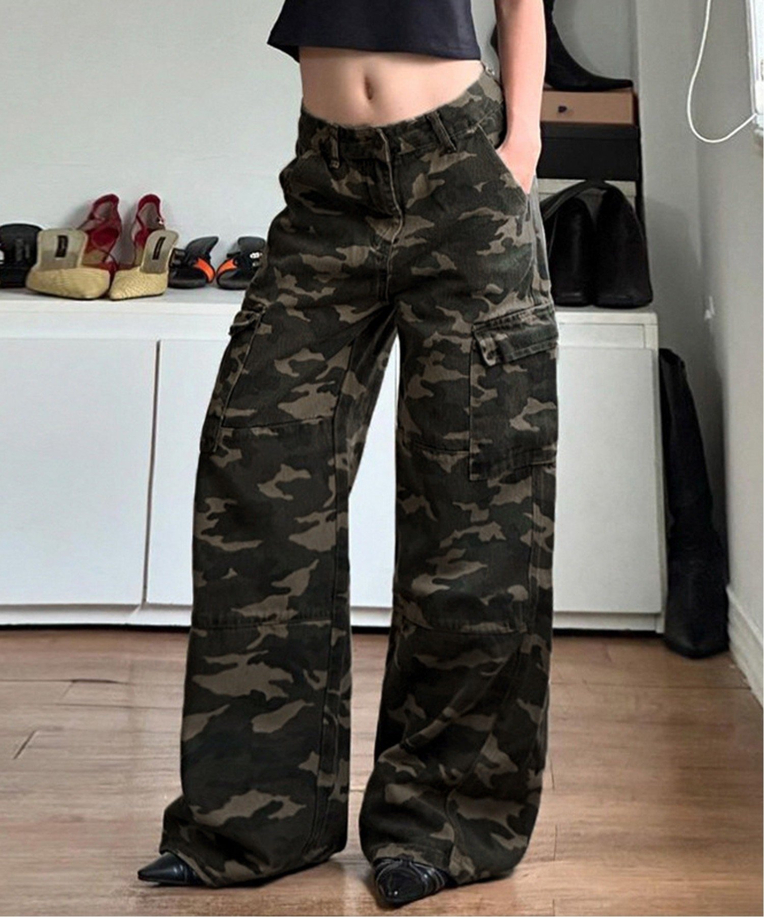 CERCA｜MEMECLE/(W)迷彩柄 カモフラージュ ミリタリーデニムパンツ