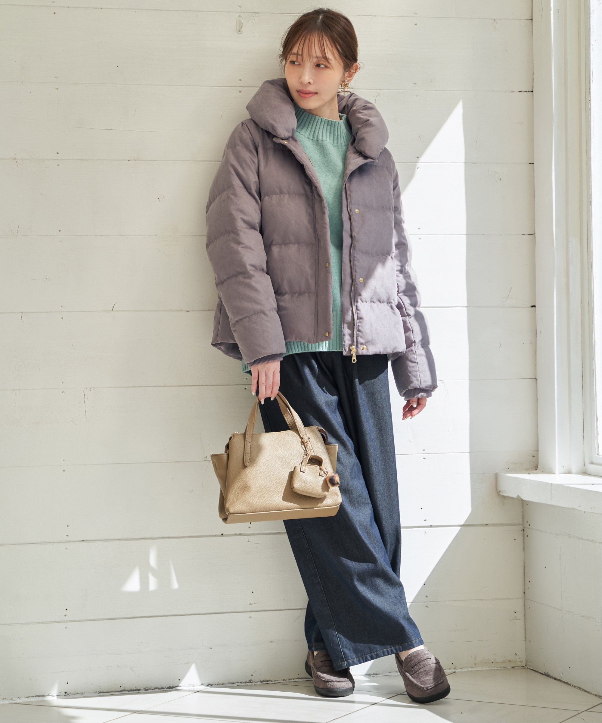 ikka｜【雑誌InRed1月号掲載】細コール2WAY洗えるダウンジャケット