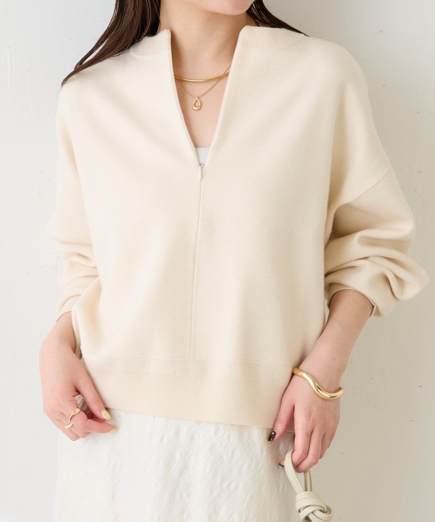 COLLAGE GALLARDAGALANTE｜ジップスウェットライクニット | Rakuten