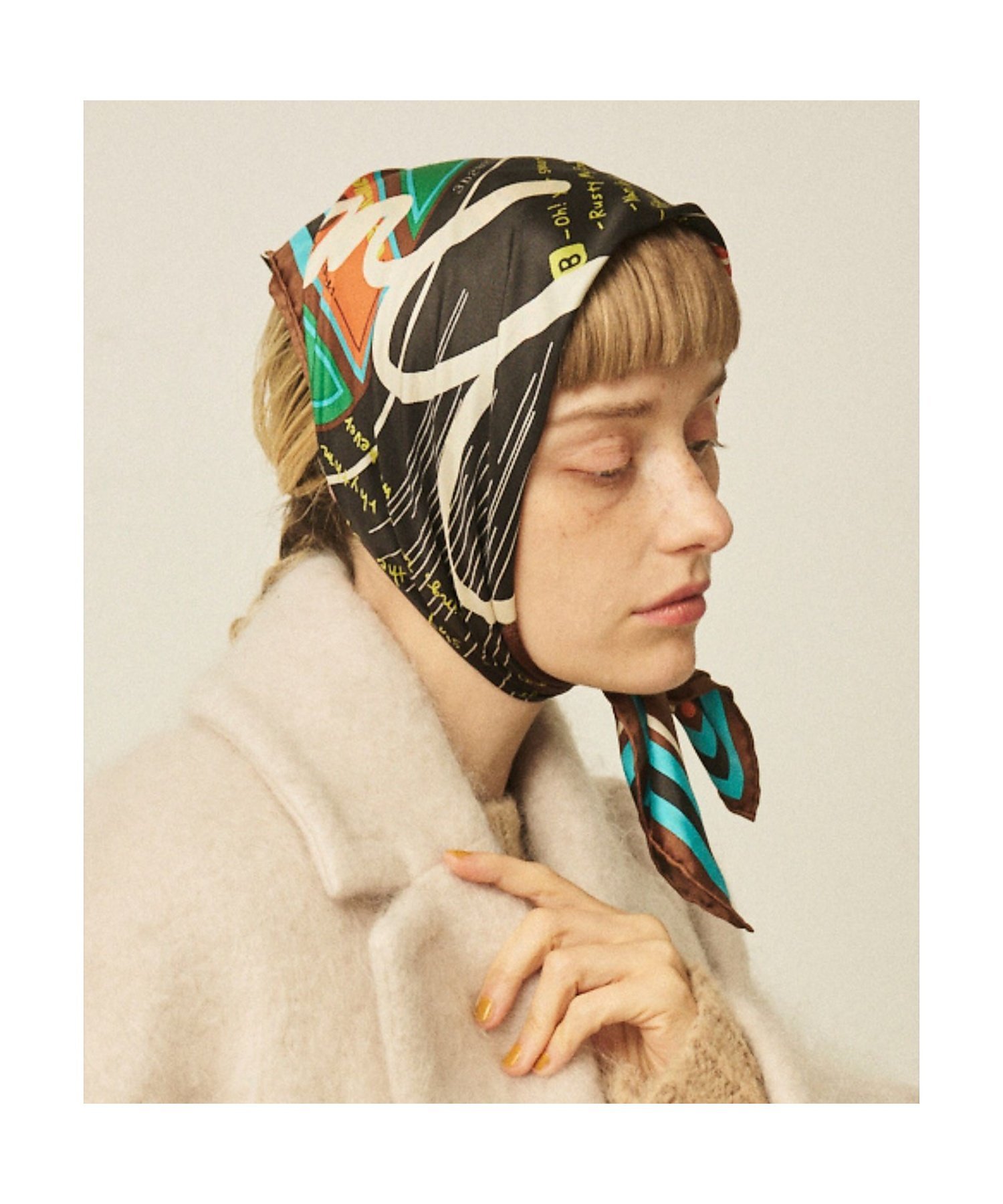 Rouge vif la cle｜【manipuri/マニプリ】レコード柄シルクスカーフ 65