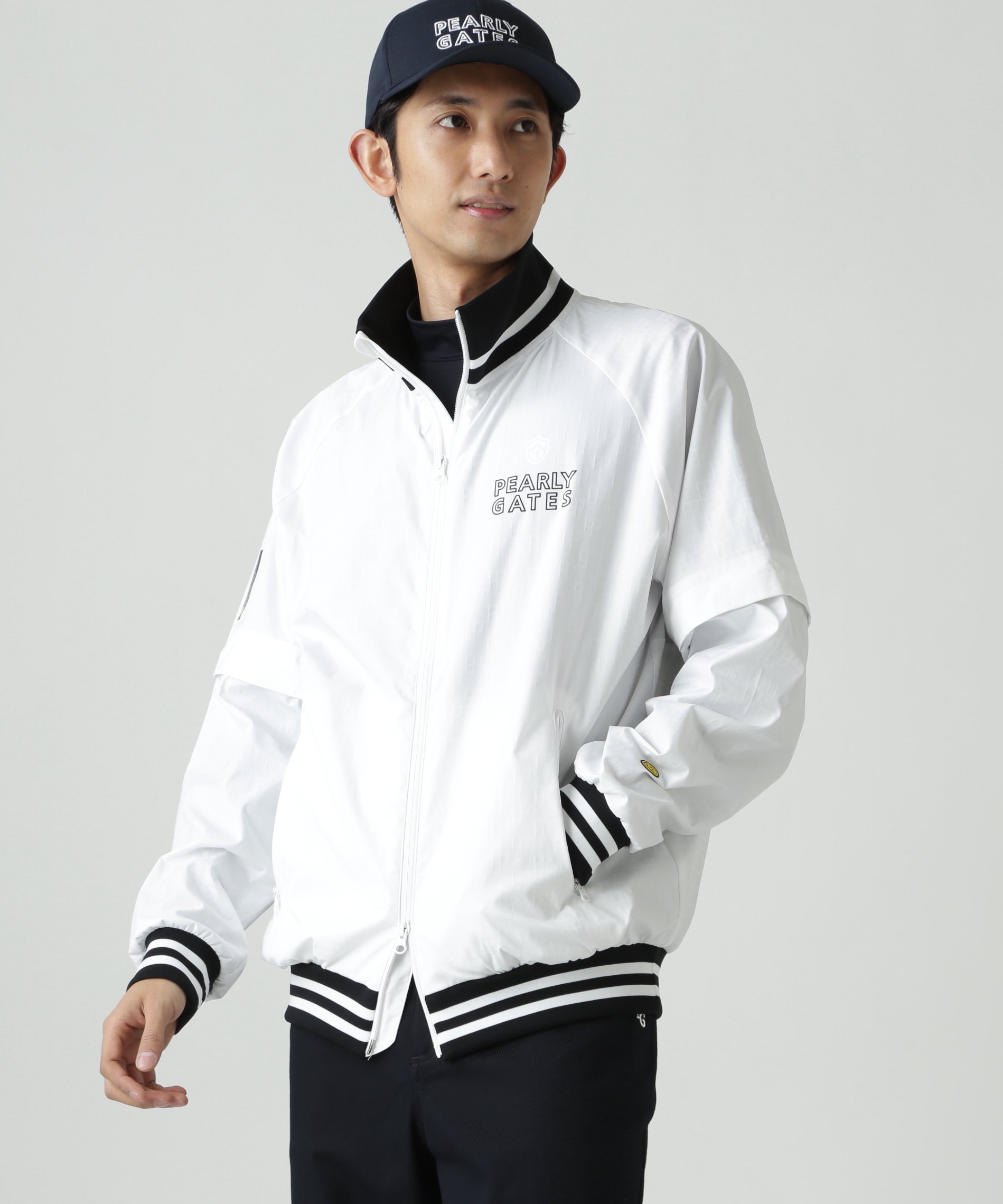 PEARLY GATES｜PG is PG ロゴジャガードポリエステルタフタジップ