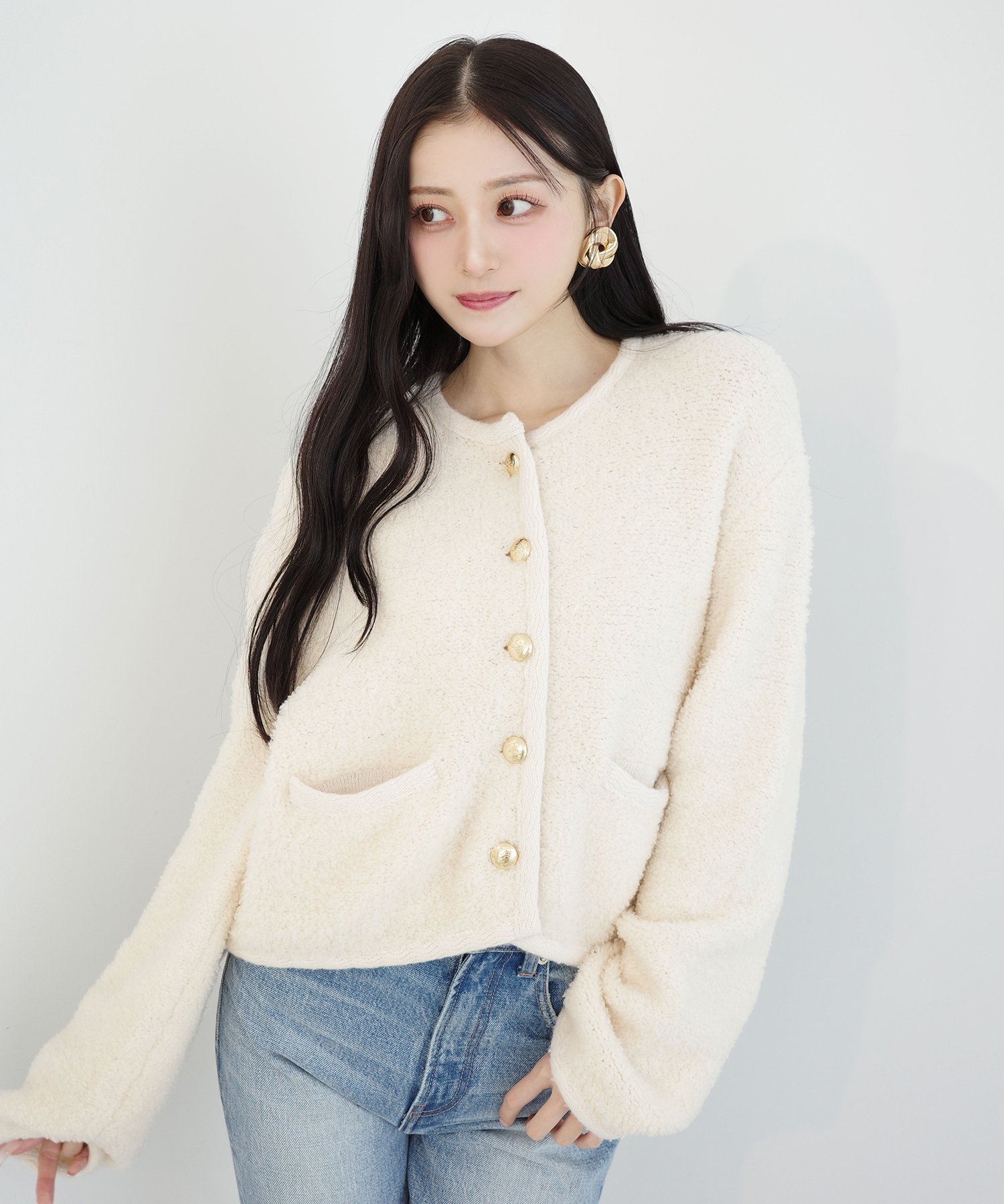 EIMY ISTOIRE｜TEDDY KNIT JACKET | Rakuten Fashion(楽天ファッション