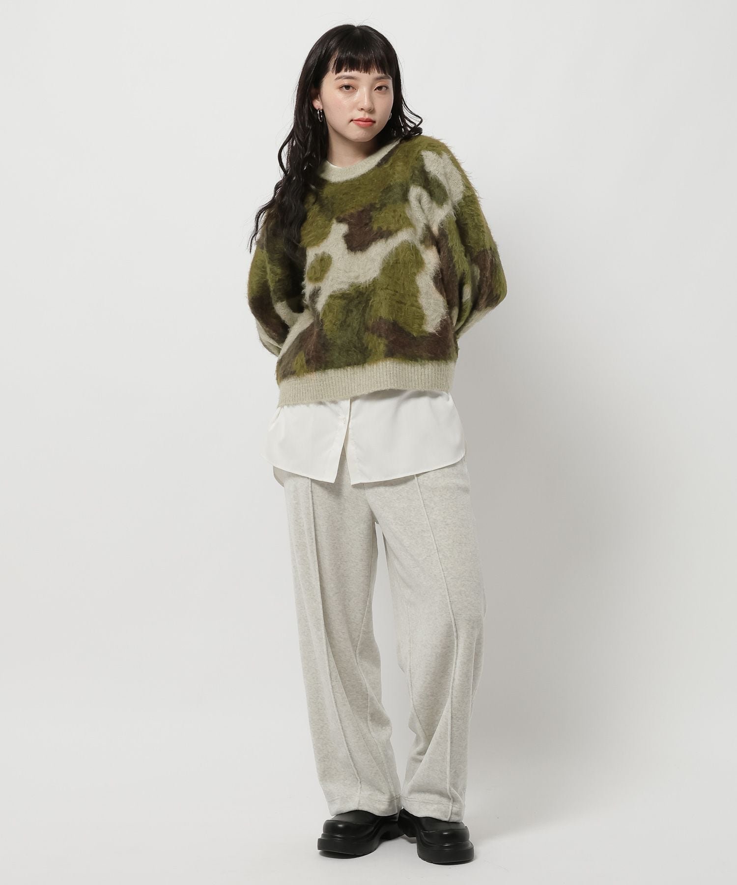 niko and ｜アートカモフラニットプルオーバー | Rakuten Fashion