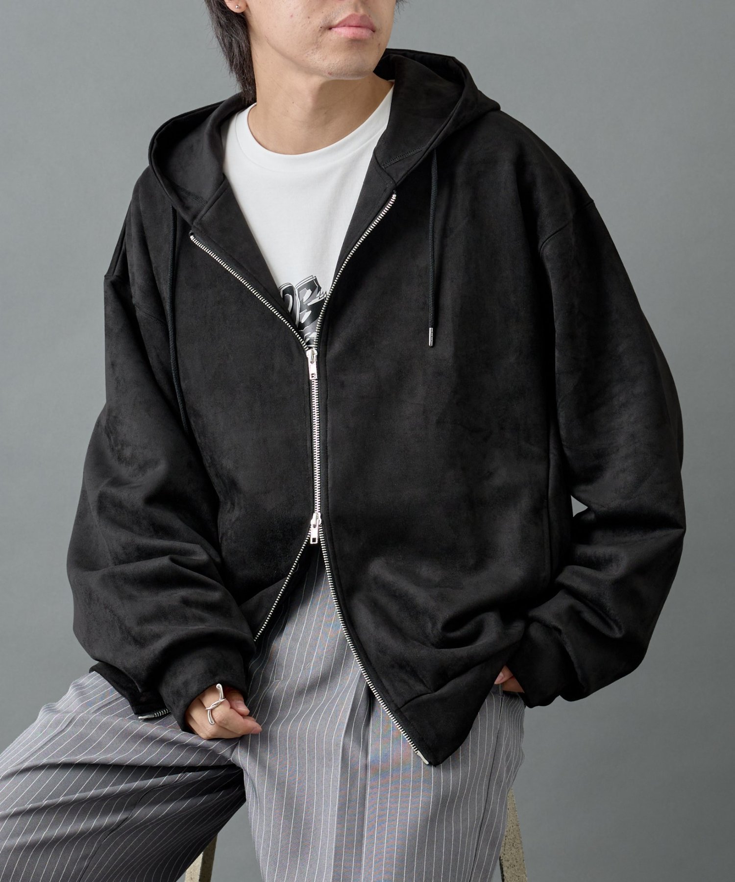 COLONY 2139｜【WEB限定】シンセティックスエードダブルジップパーカー
