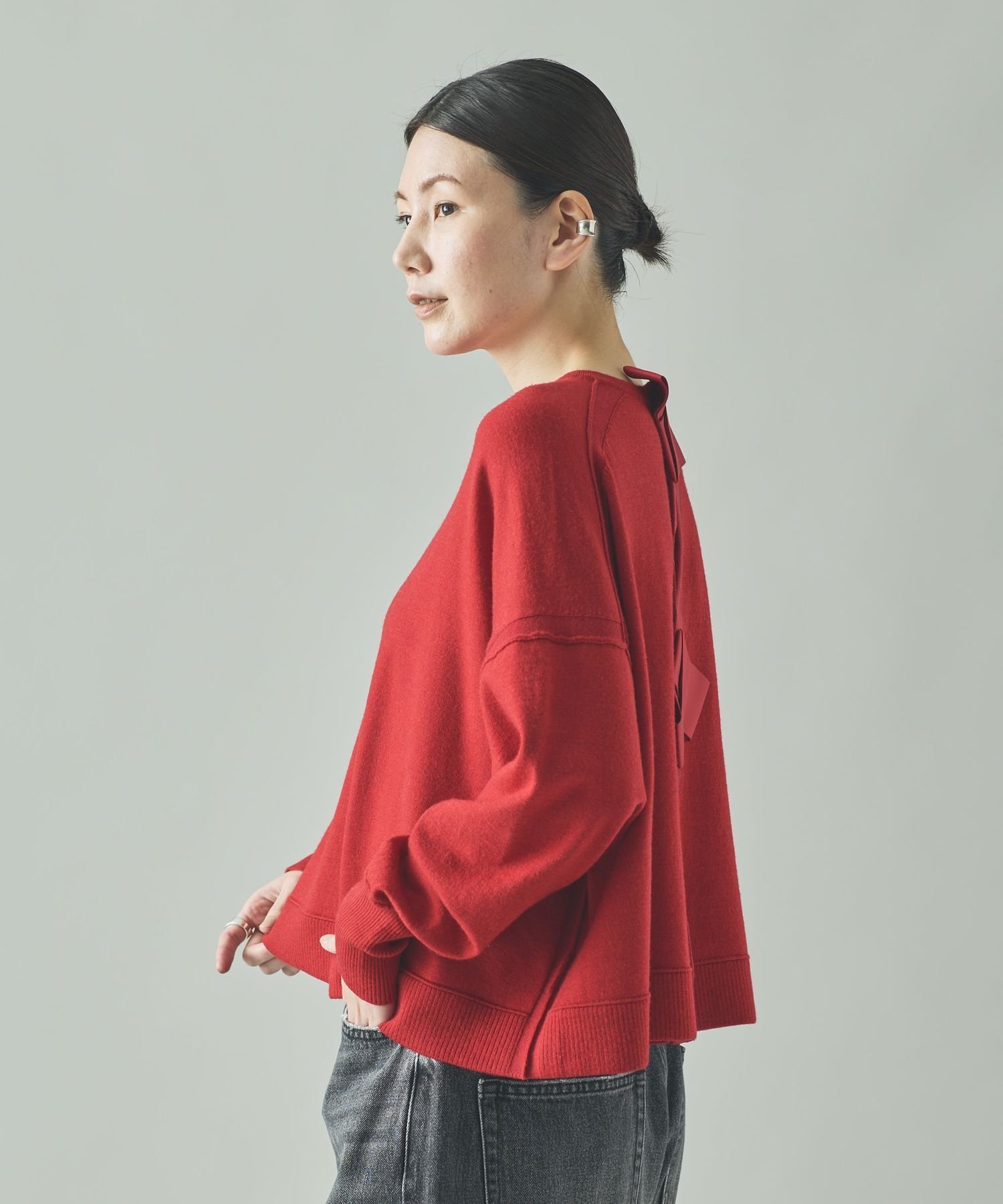 Curensology｜ファインウールバックリボンプルオーバー | Rakuten