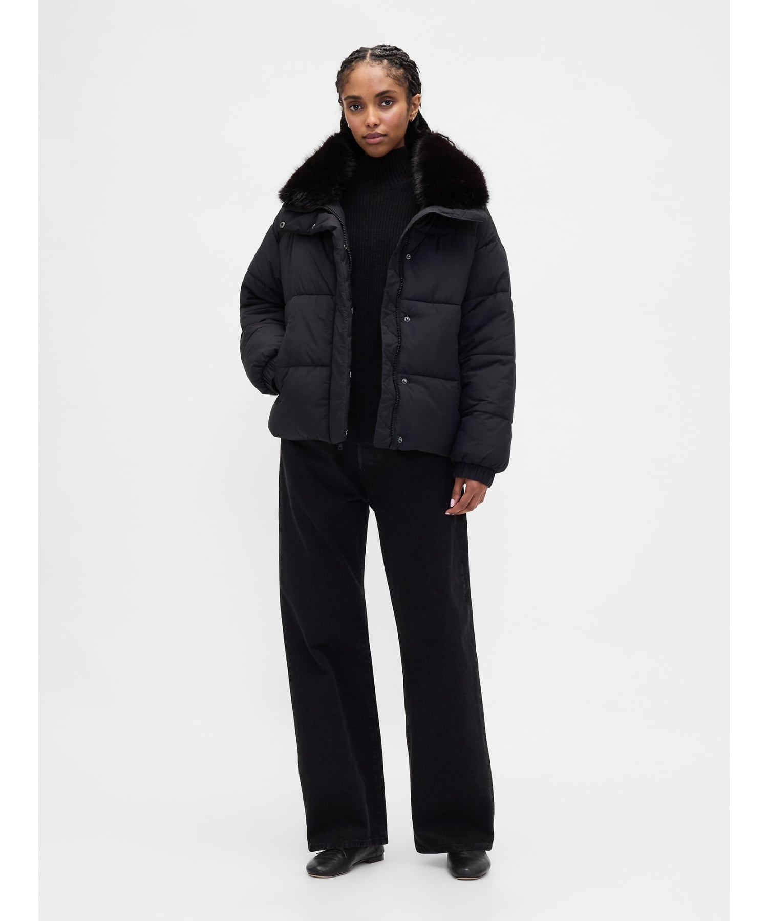 GAP｜(W)フェイクファートリミング パファージャケット | Rakuten