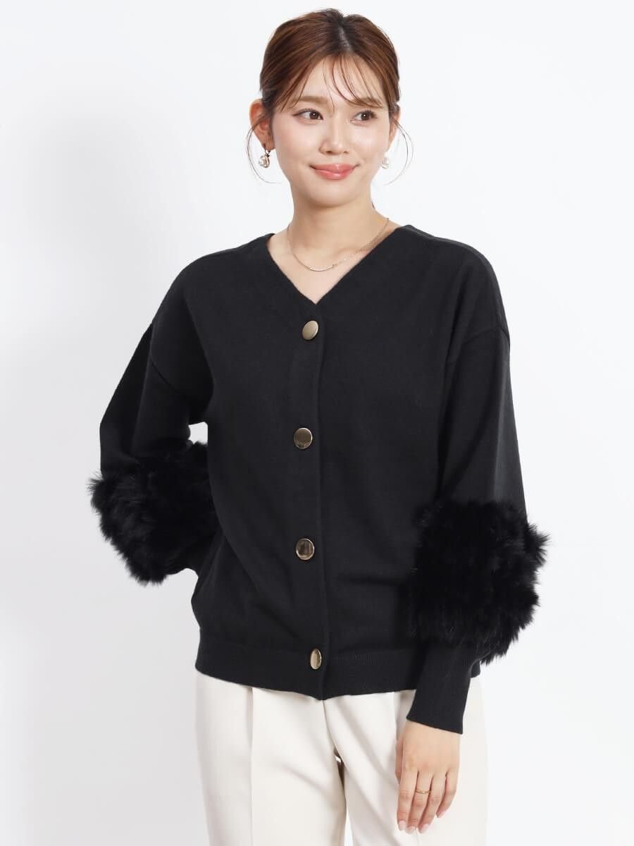 Vin｜ラビットファースリーブ2wayニット | Rakuten Fashion(楽天