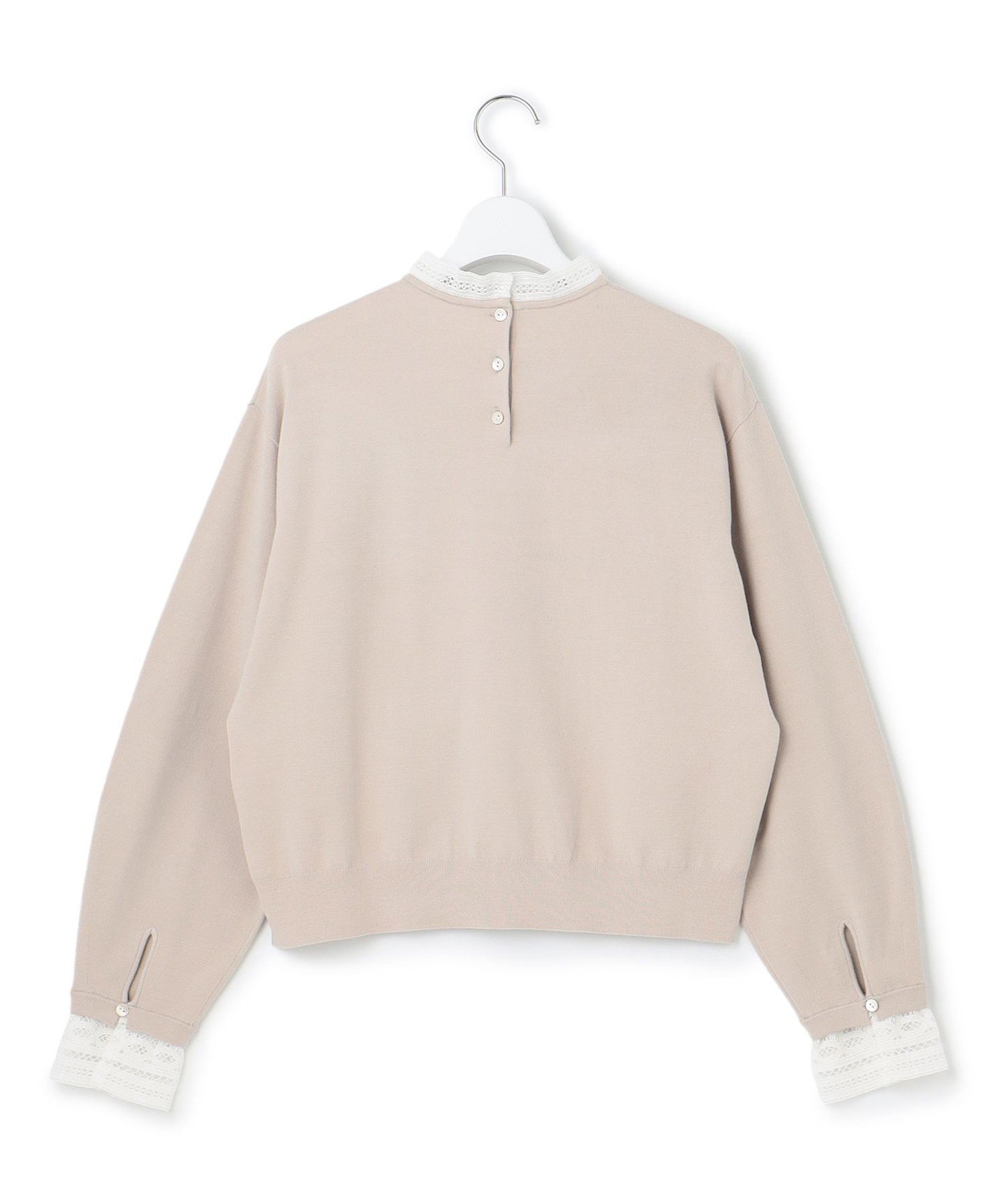 23区｜【洗える】ヴィスコースストレッチ レースコンビ ニット