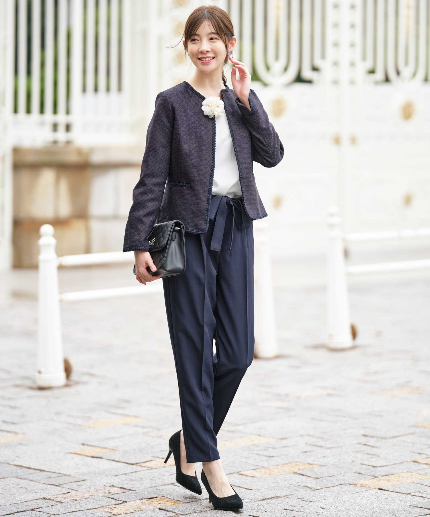 GeeRA｜【4点セット】ツイードジャケットテーパードパンツセットアップ