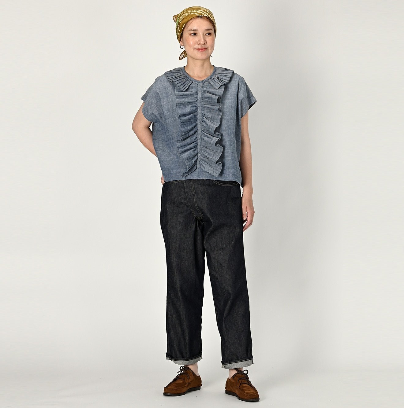 45R｜ライ麦デニムのクロスオーバーパンツ(一張羅) | Rakuten Fashion