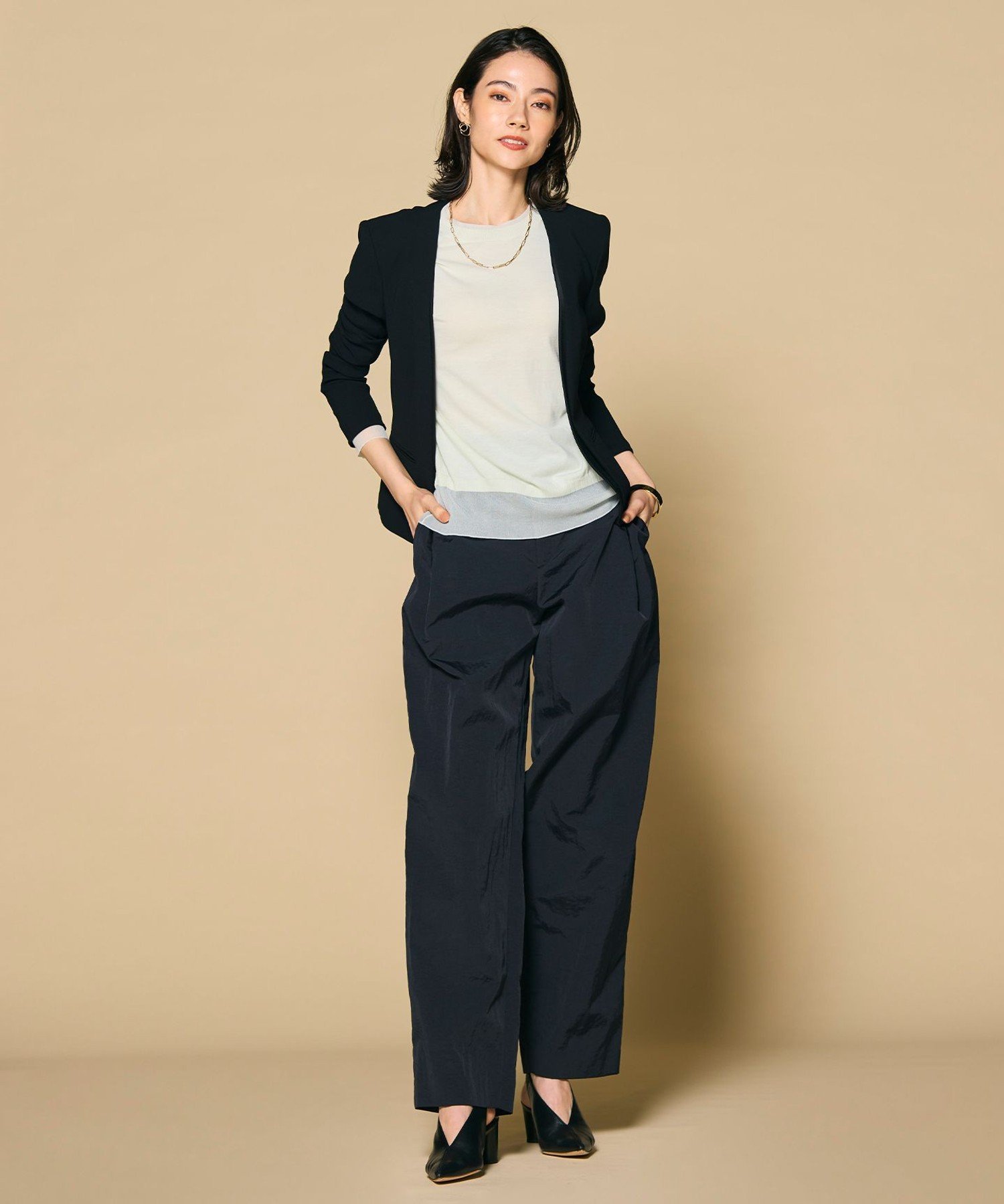 BEIGE,｜CINDY / ダブルカラージャケット | Rakuten Fashion(楽天