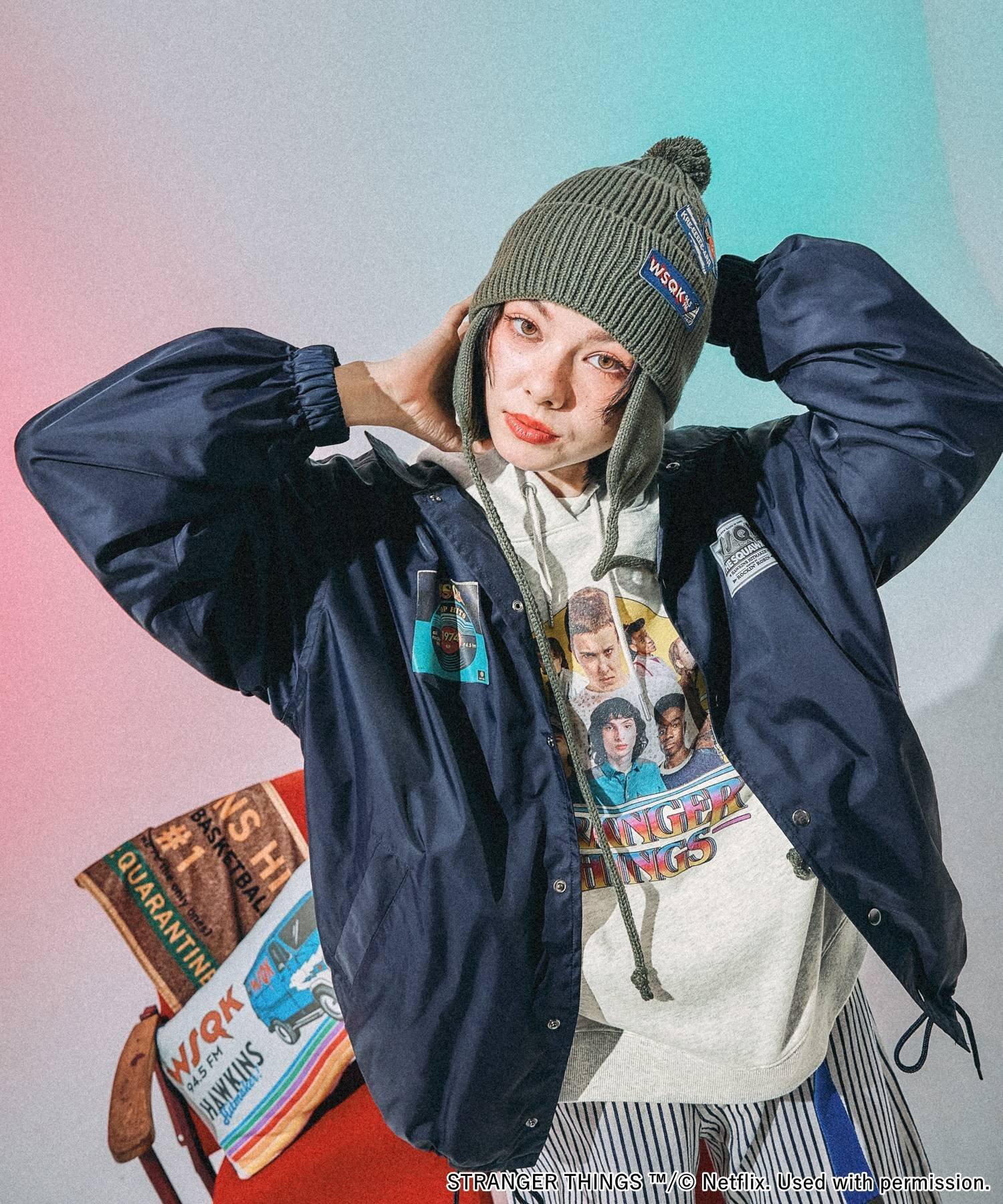 niko and ｜【STRANGER THINGS】コラボ アソートコーチジャケット