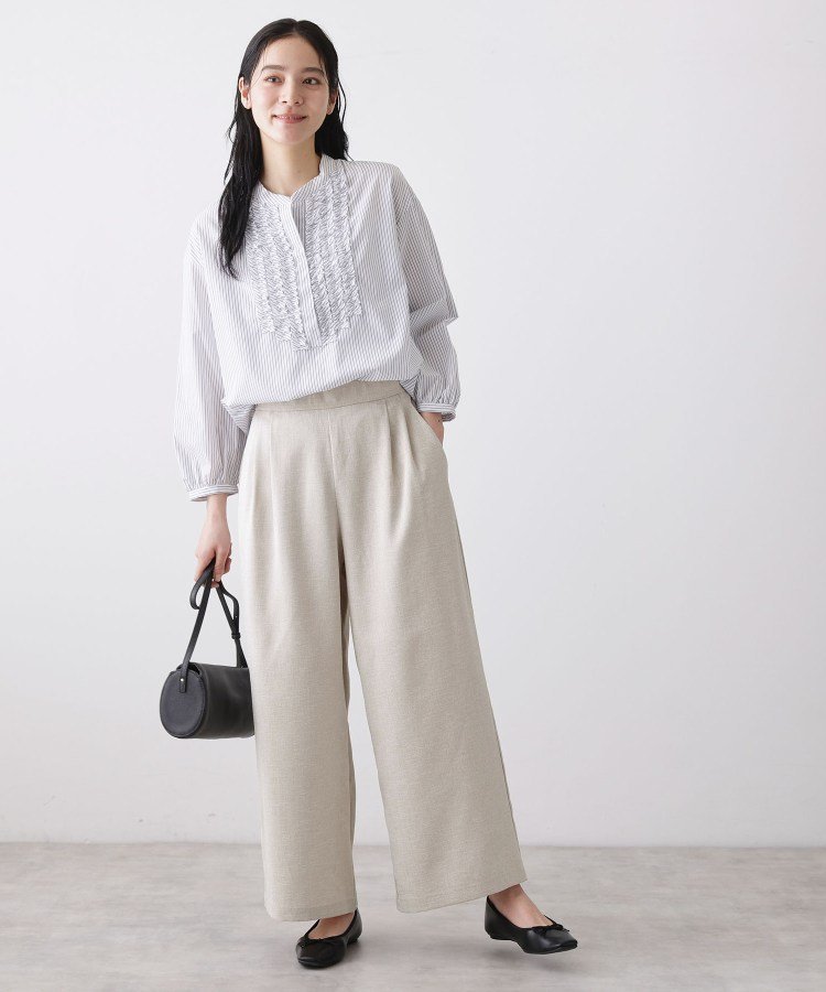 Dessin｜【セットアップ可/洗える】リネンライクワイドパンツ