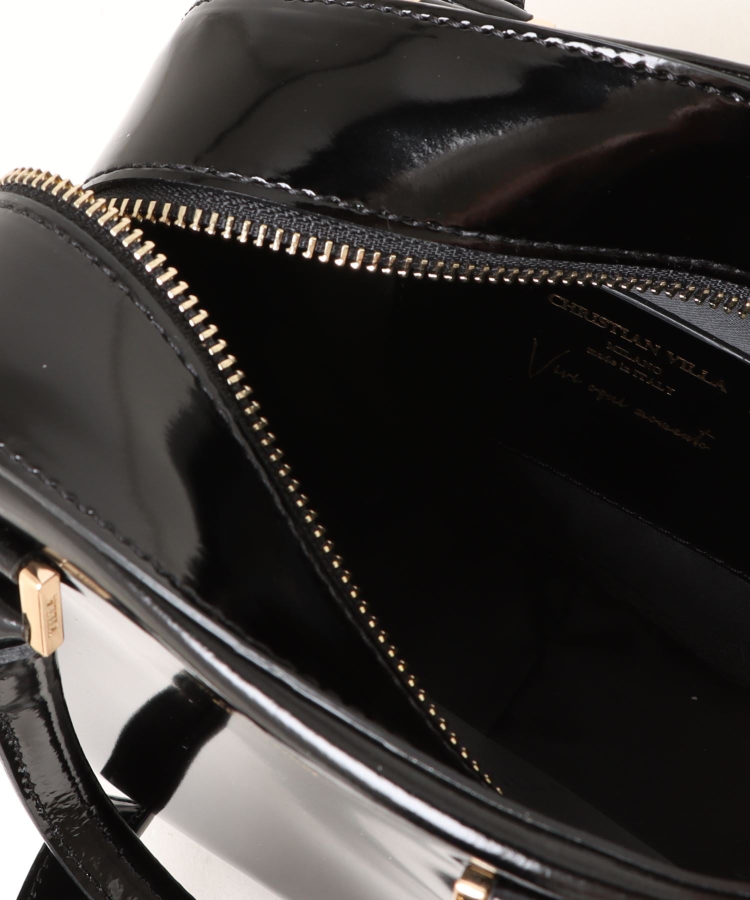 SETUP7｜CHRISTIAN VILLA/ガラスレザースクエア2WAYミニボストンバッグ