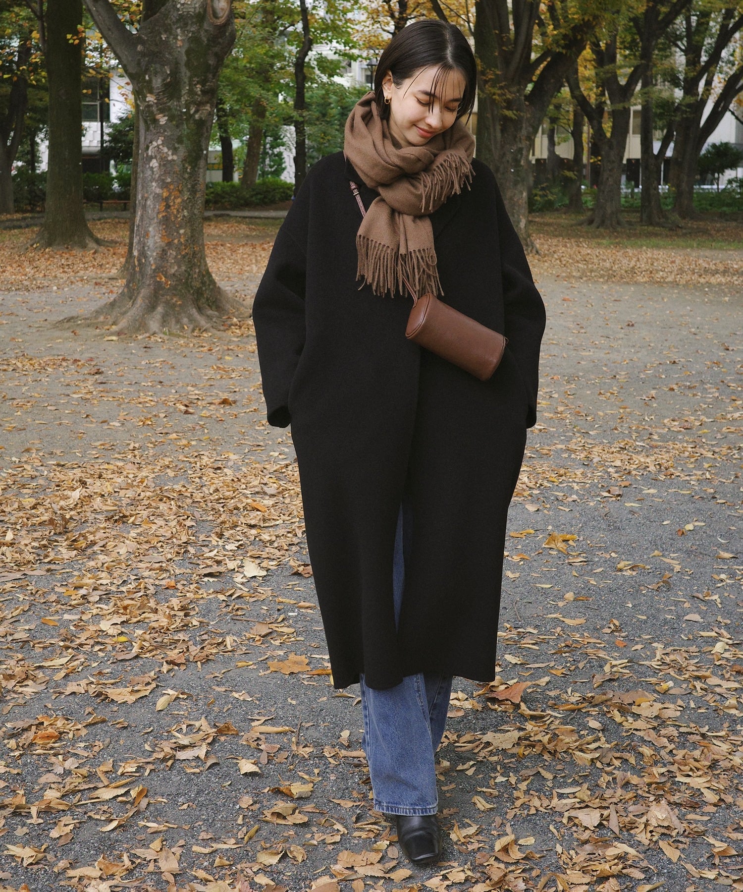 andme｜リバー ロング コクーン コート evernavy エバーネイビー