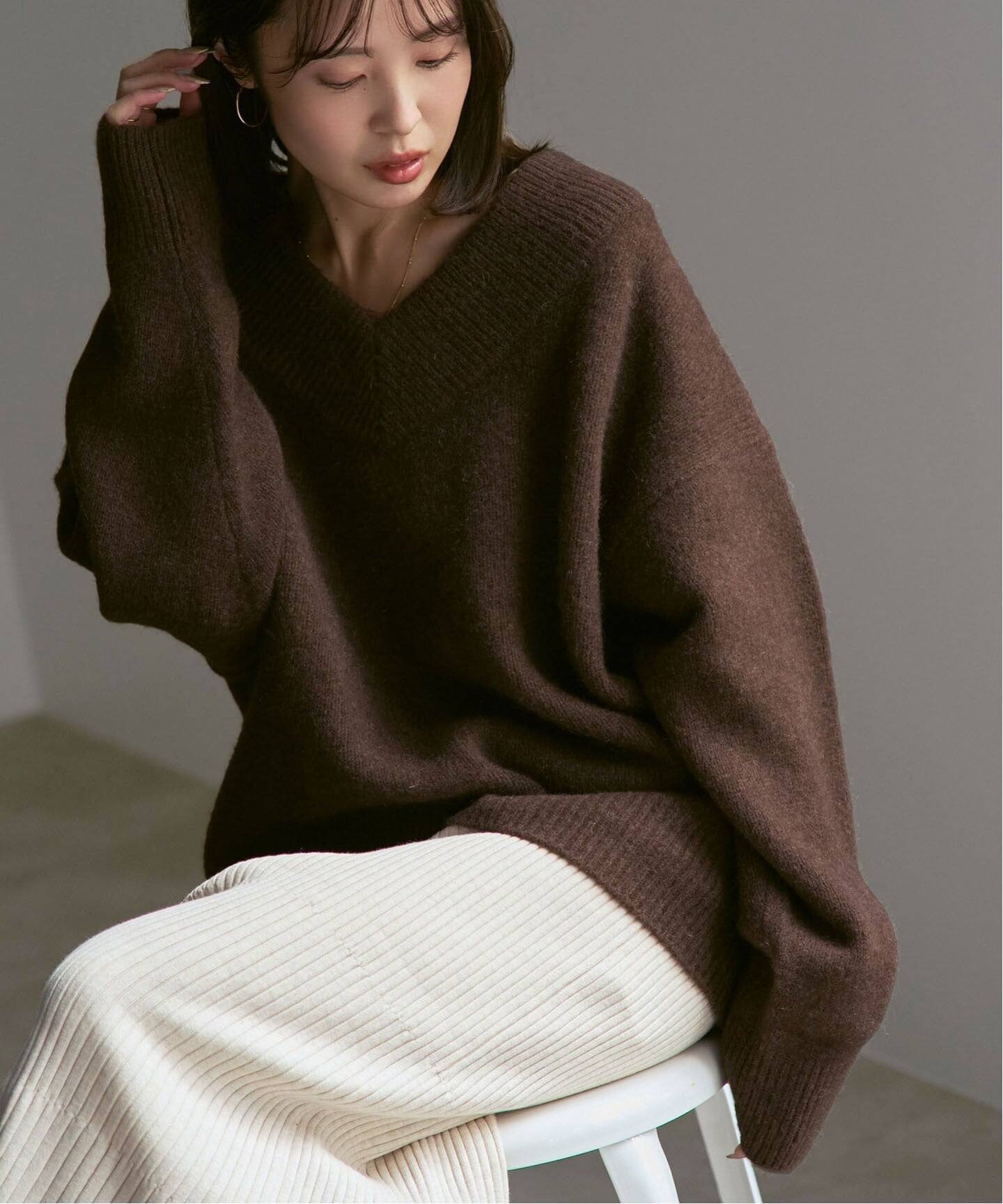 NOBLE｜《追加》YAKワイドVネックニット | Rakuten Fashion(楽天