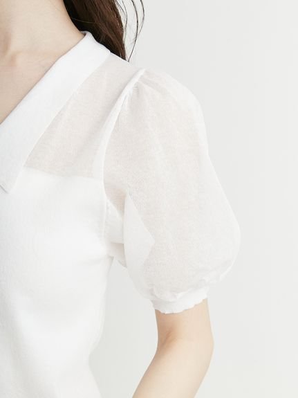 CELFORD｜襟付きシアーニットプルオーバー | Rakuten Fashion(楽天