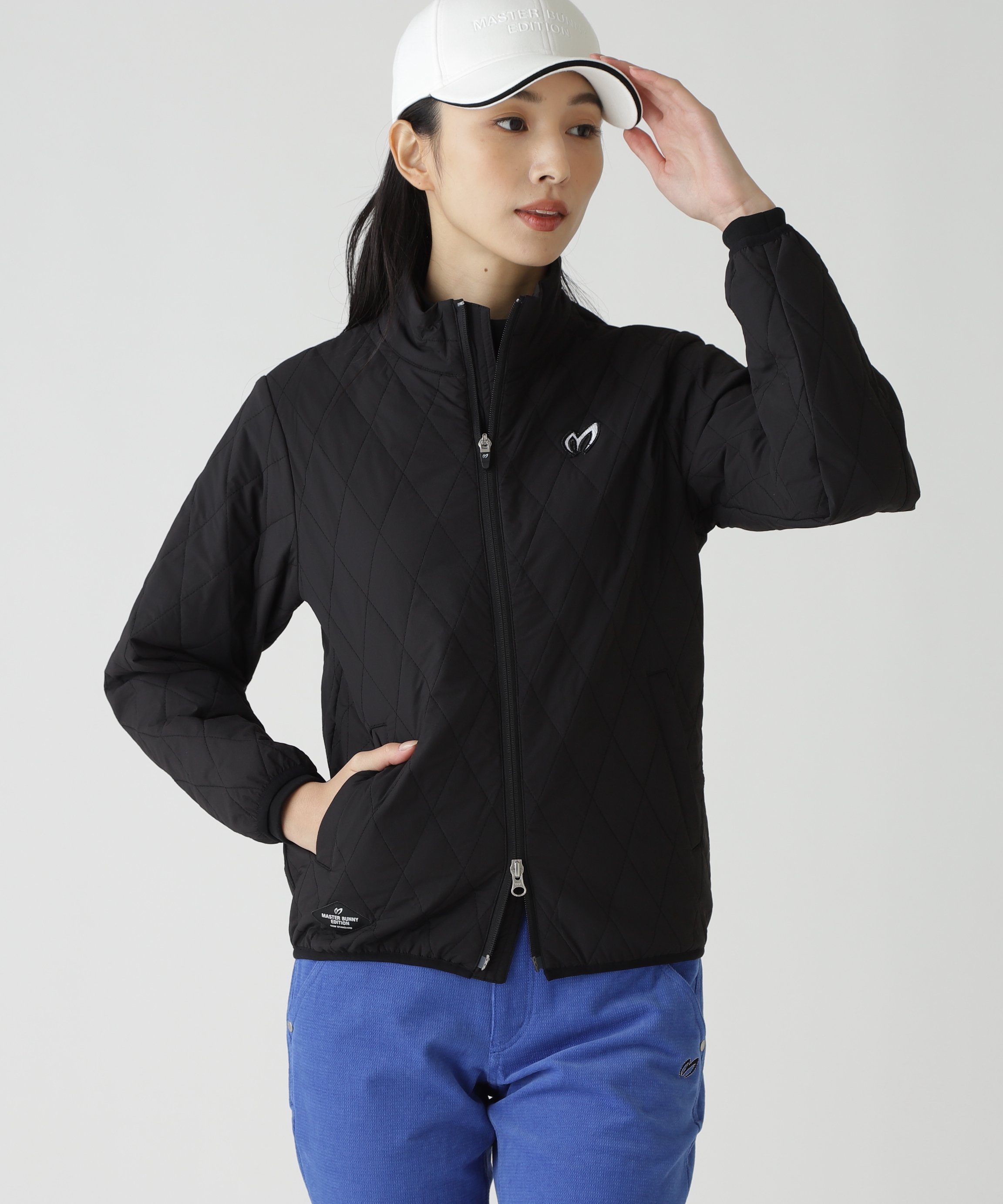 Newマスターバニーポリエステルストレッチタフタ スタンドブルゾン