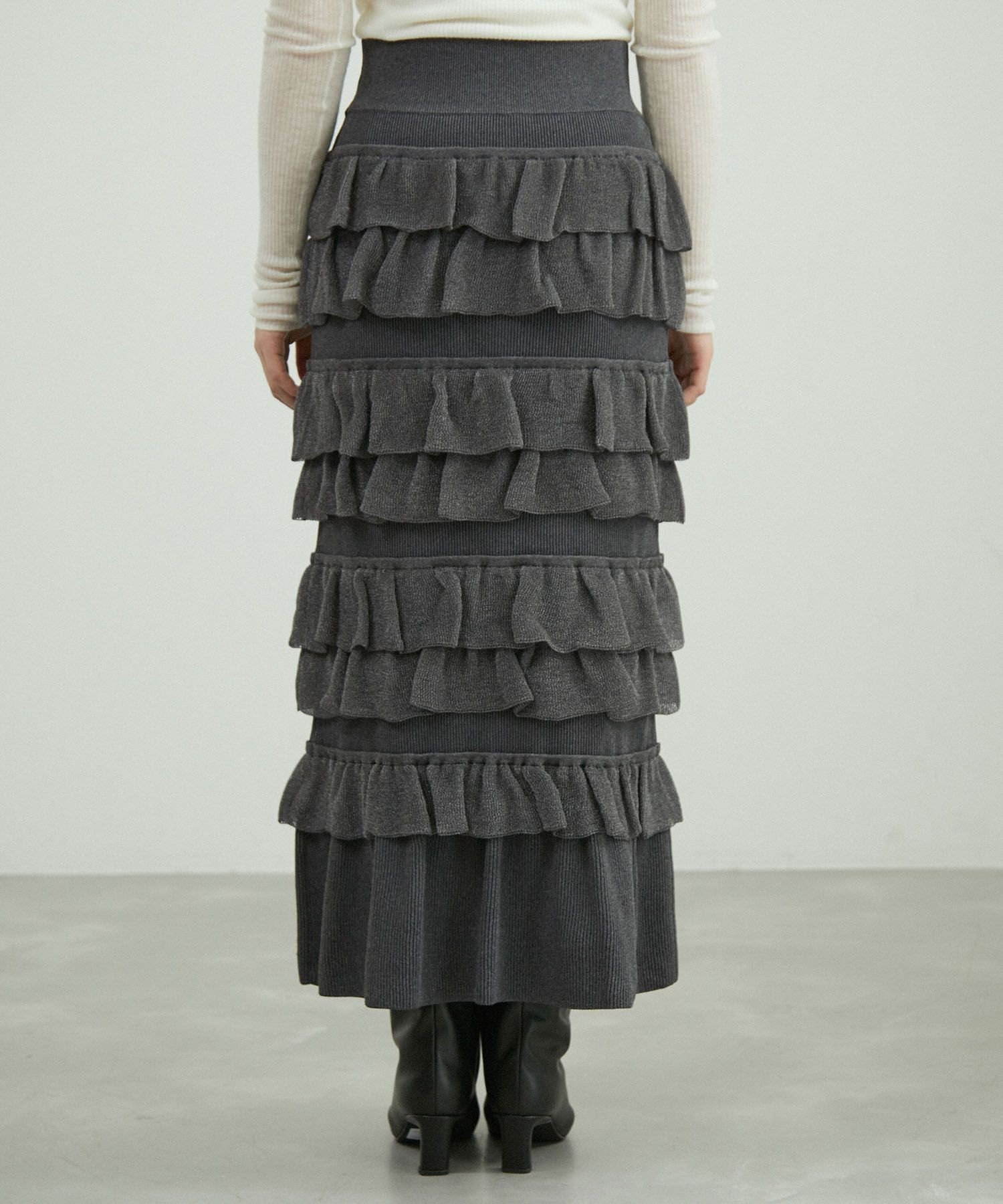 ADAM ET ROPE'｜【サステナブル】フリルニットスカート | Rakuten