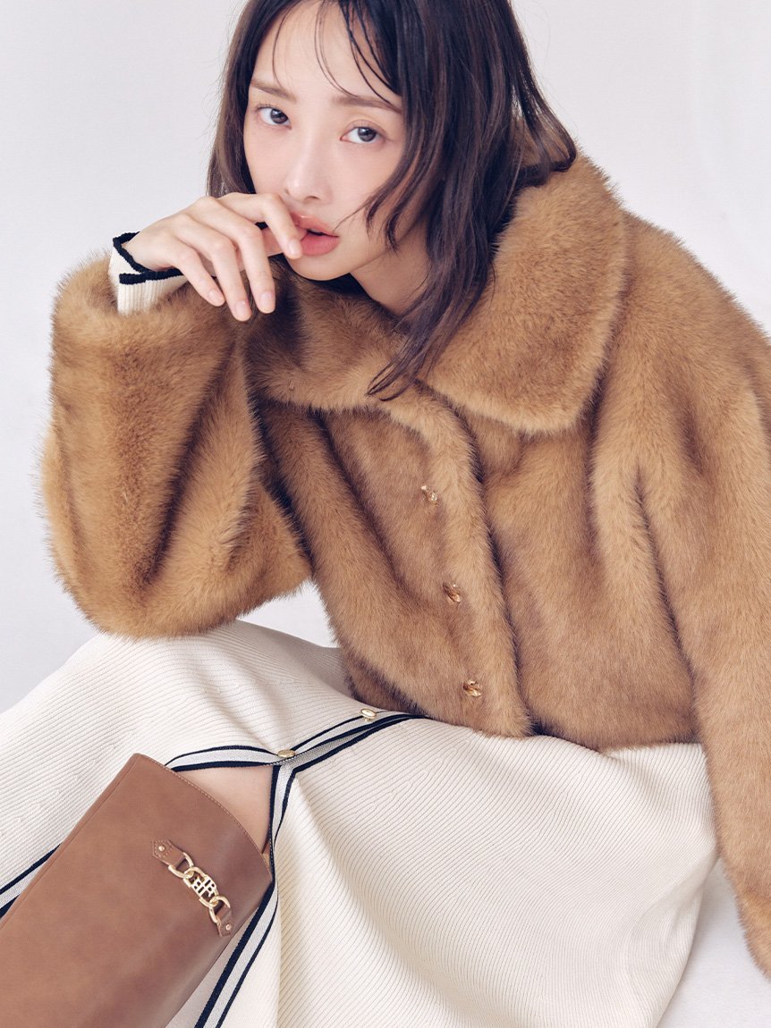 LILY BROWN｜バリエファーショートコート | Rakuten Fashion(楽天