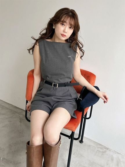 LILY BROWN｜ベルト付きミニロンパース | Rakuten Fashion(楽天
