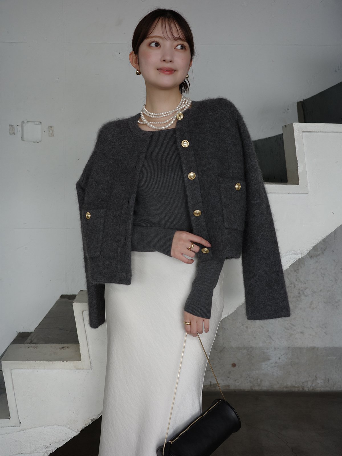 anuans｜シルクカシミアブレンドボートネックニット | Rakuten Fashion