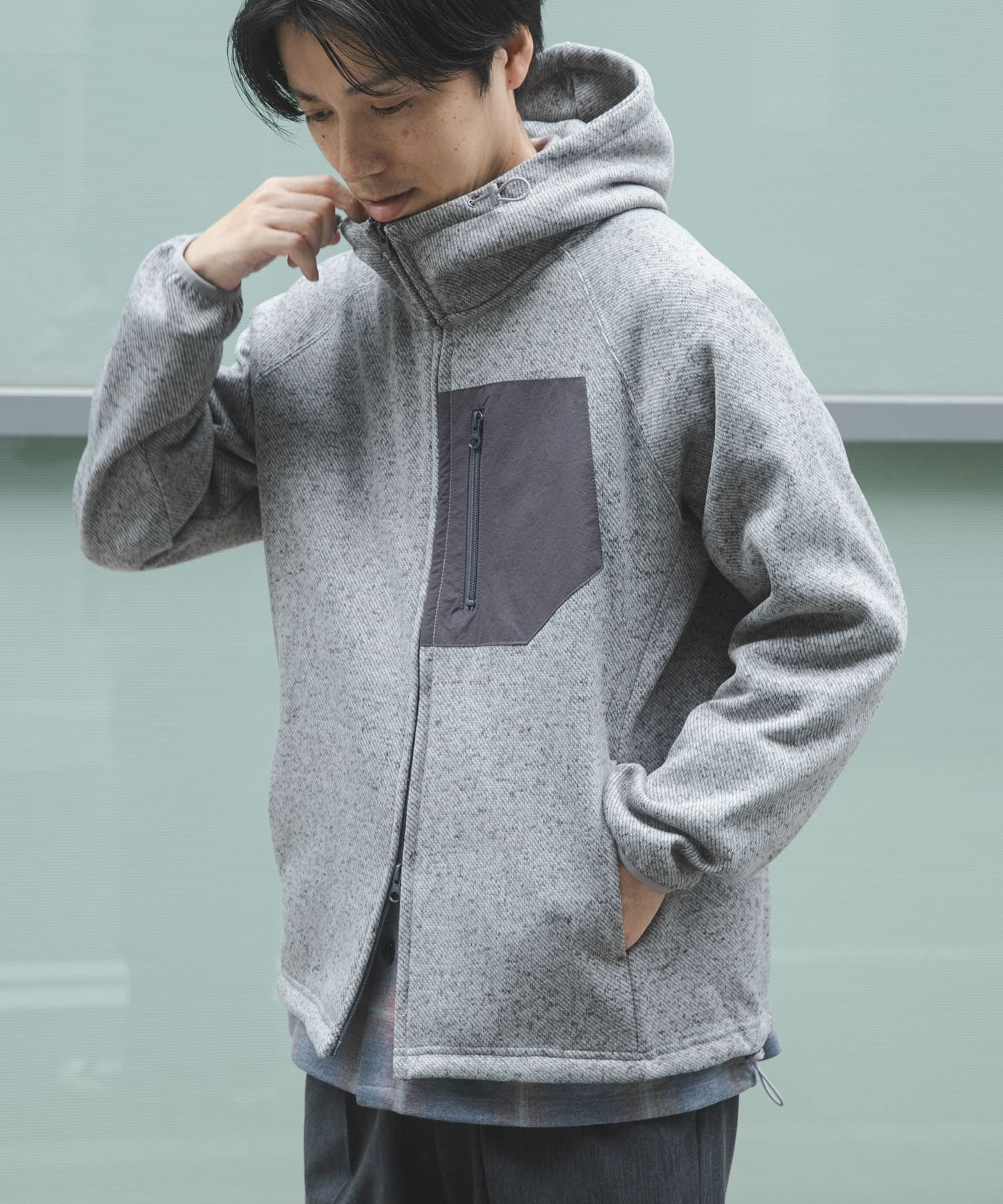 URBAN RESEARCH ITEMS｜ニットフリース Zip Up フードジャケット