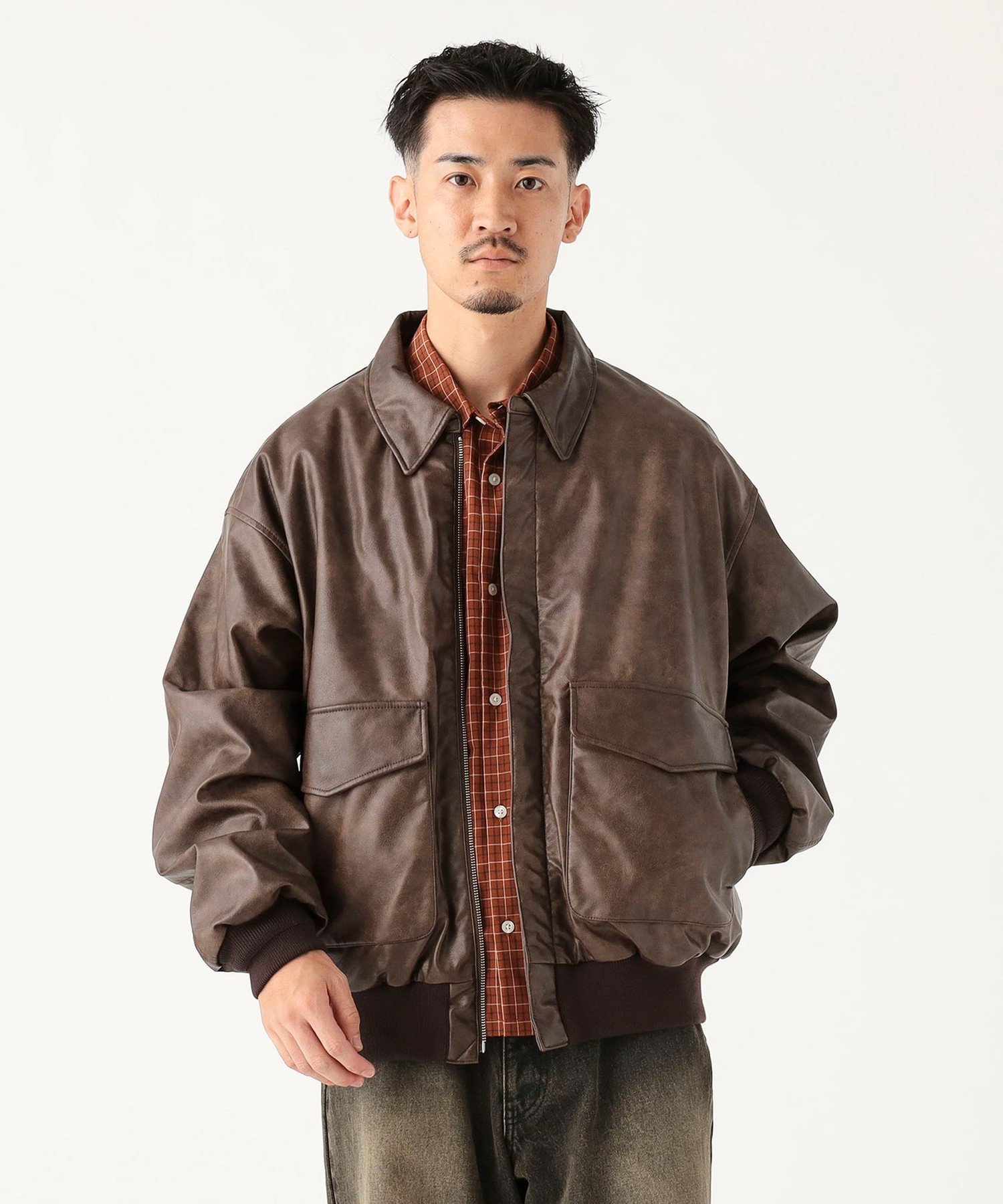 B:MING LIFE STORE by BEAMS｜フェイクレザー 中綿 A2 フライト