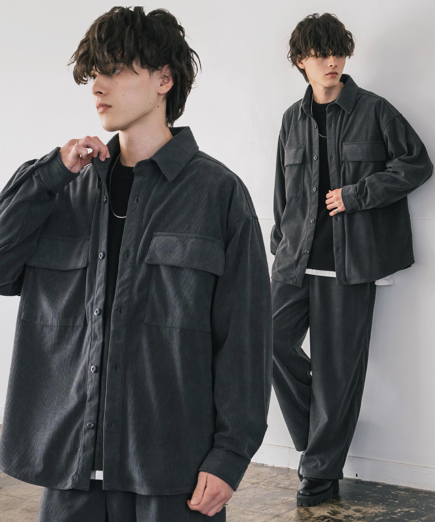 Rocky Monroe｜コーデュロイセットアップ CPOシャツジャケット&ワイド